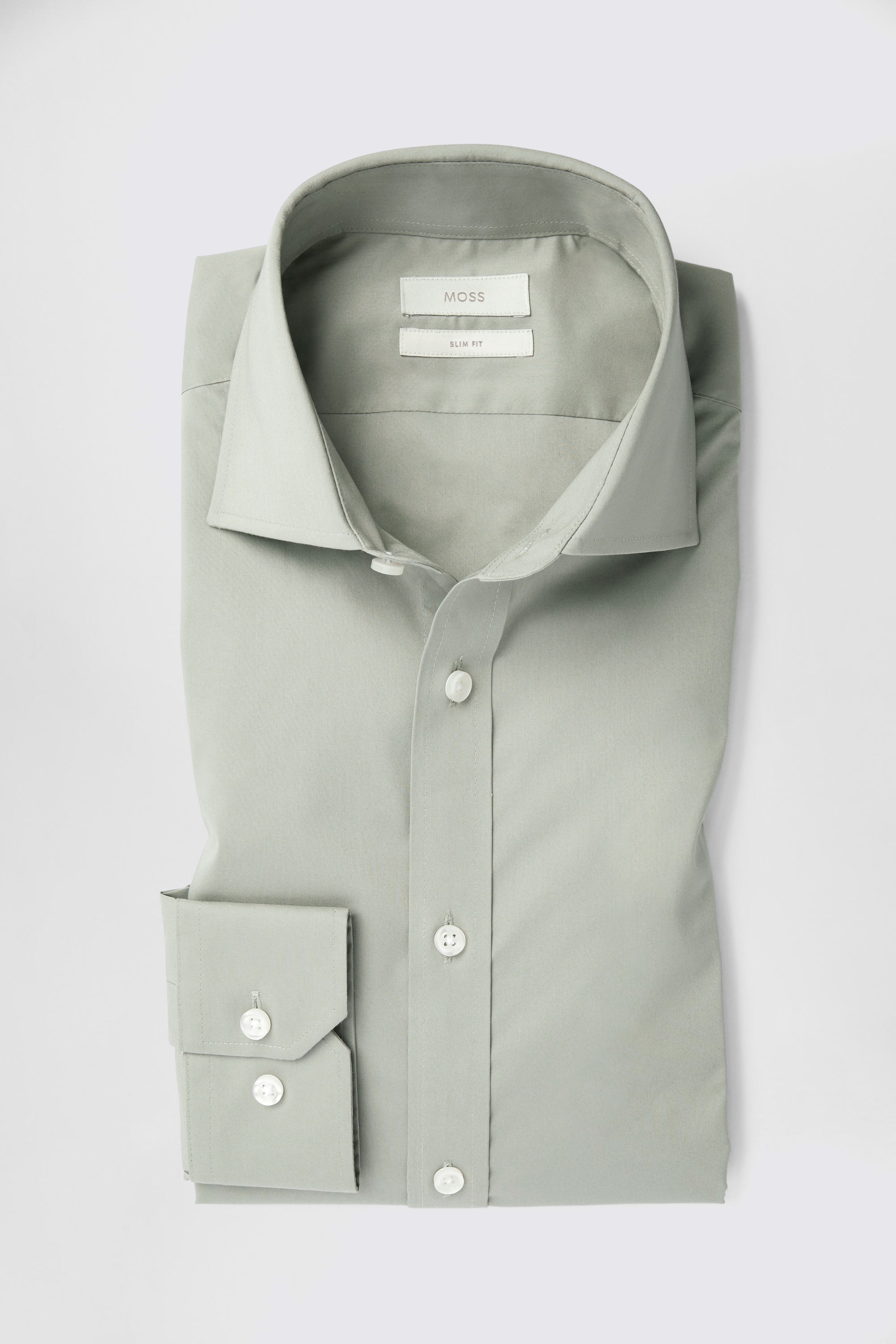 Slim Fit Sage Green Stretch Shirt