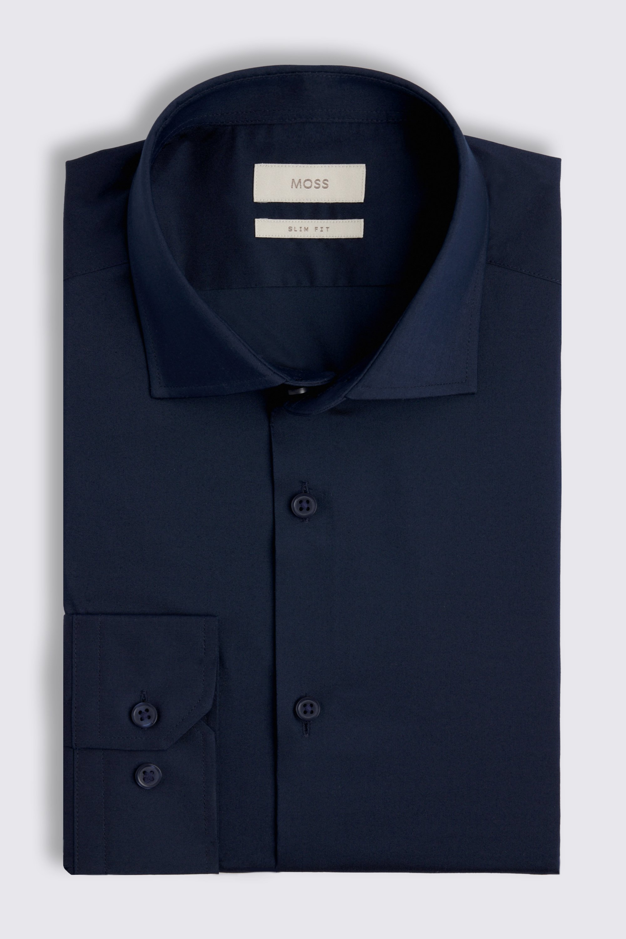 Slim Fit Dark Navy Stretch Shirt