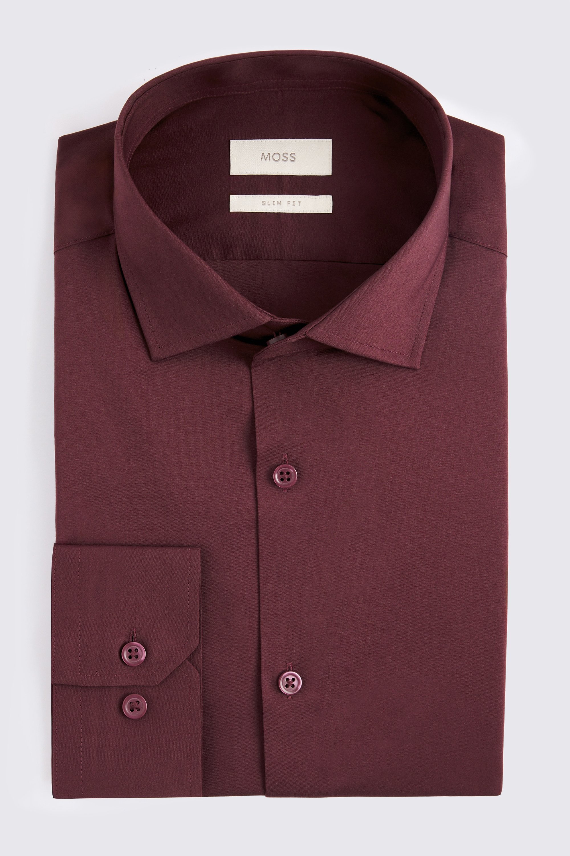 Slim Fit Wine Stretch Shirt