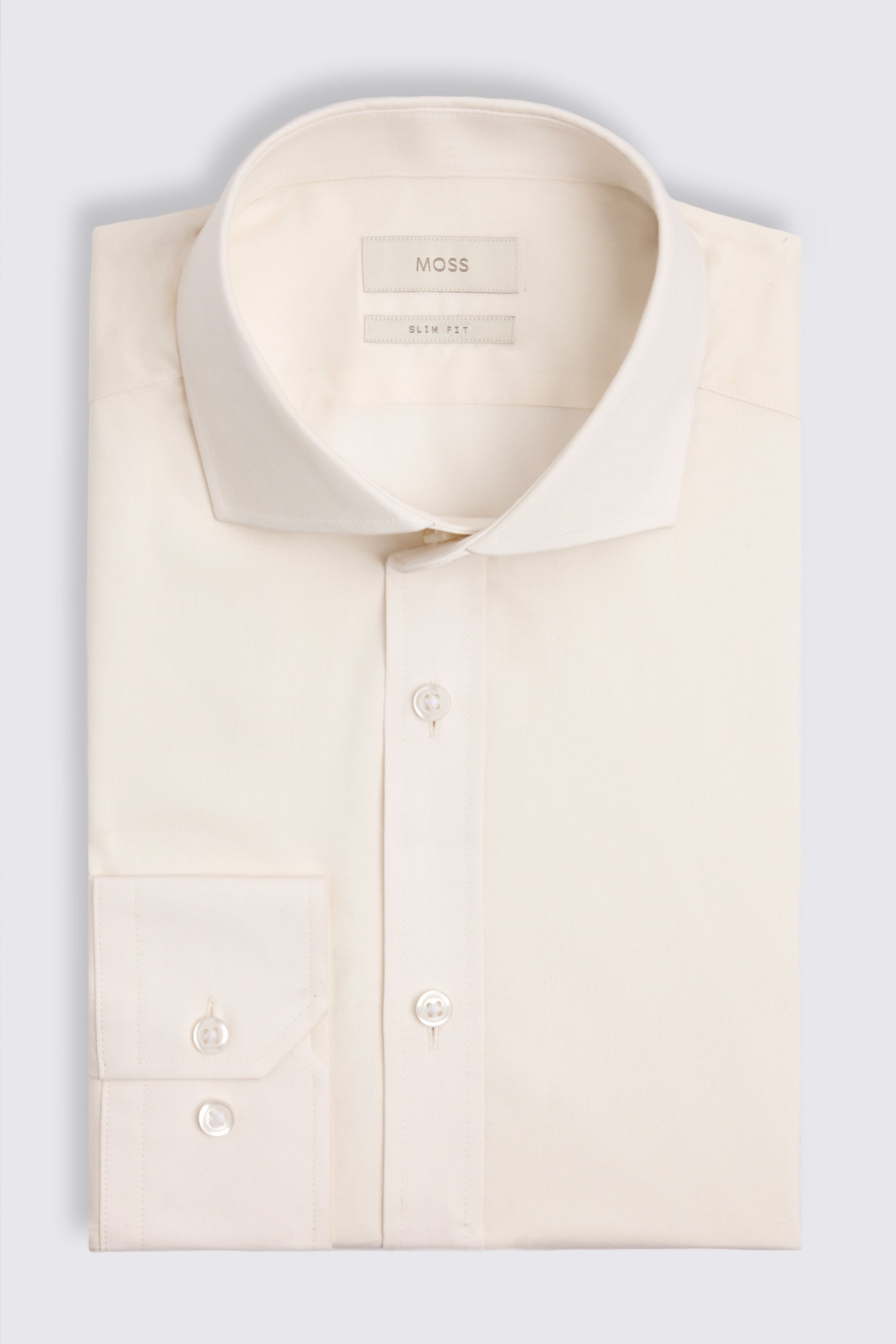Slim Fit Off White Stretch Shirt
