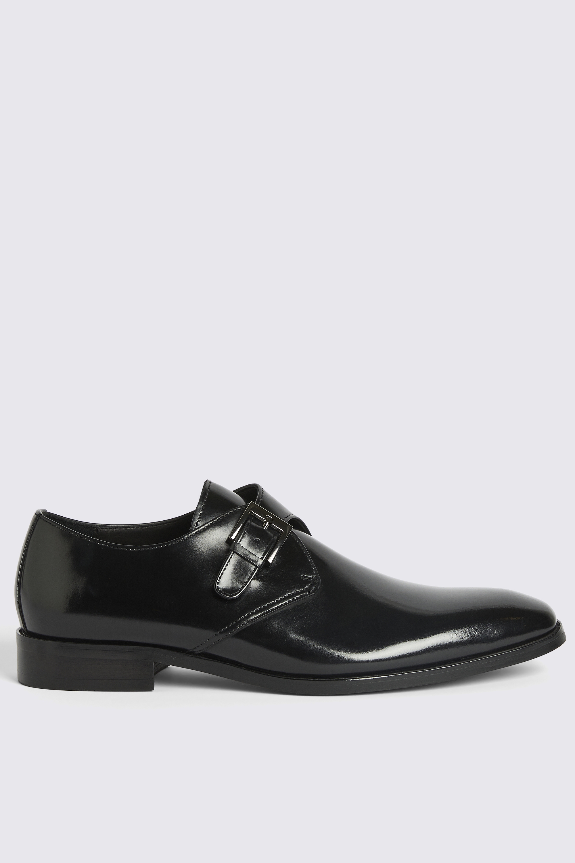 Royal Black Single Monk Shoes