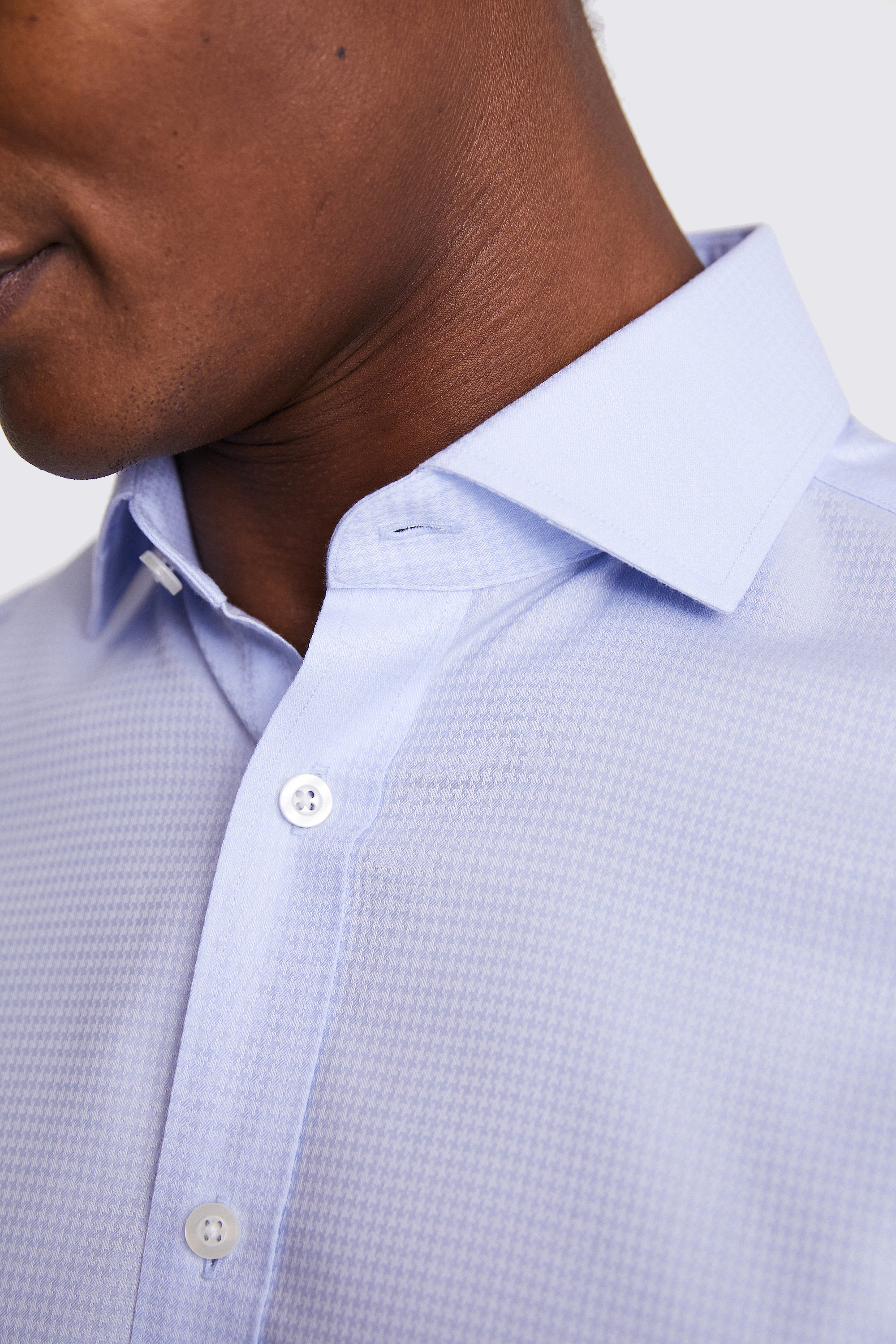 Tailored Fit Sky Non-Iron Puppytooth Shirt