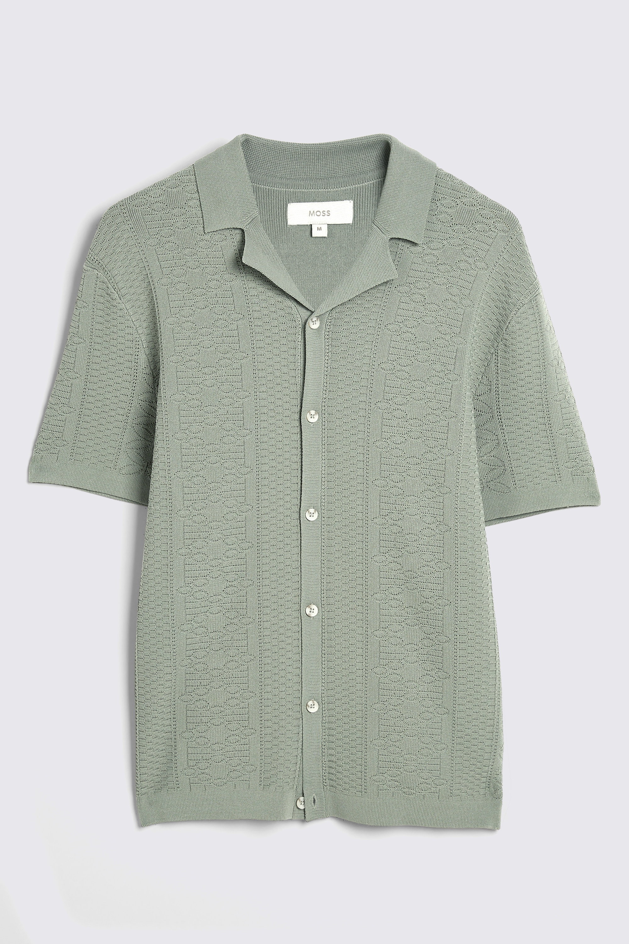 Sage Pointelle Knitted Shirt