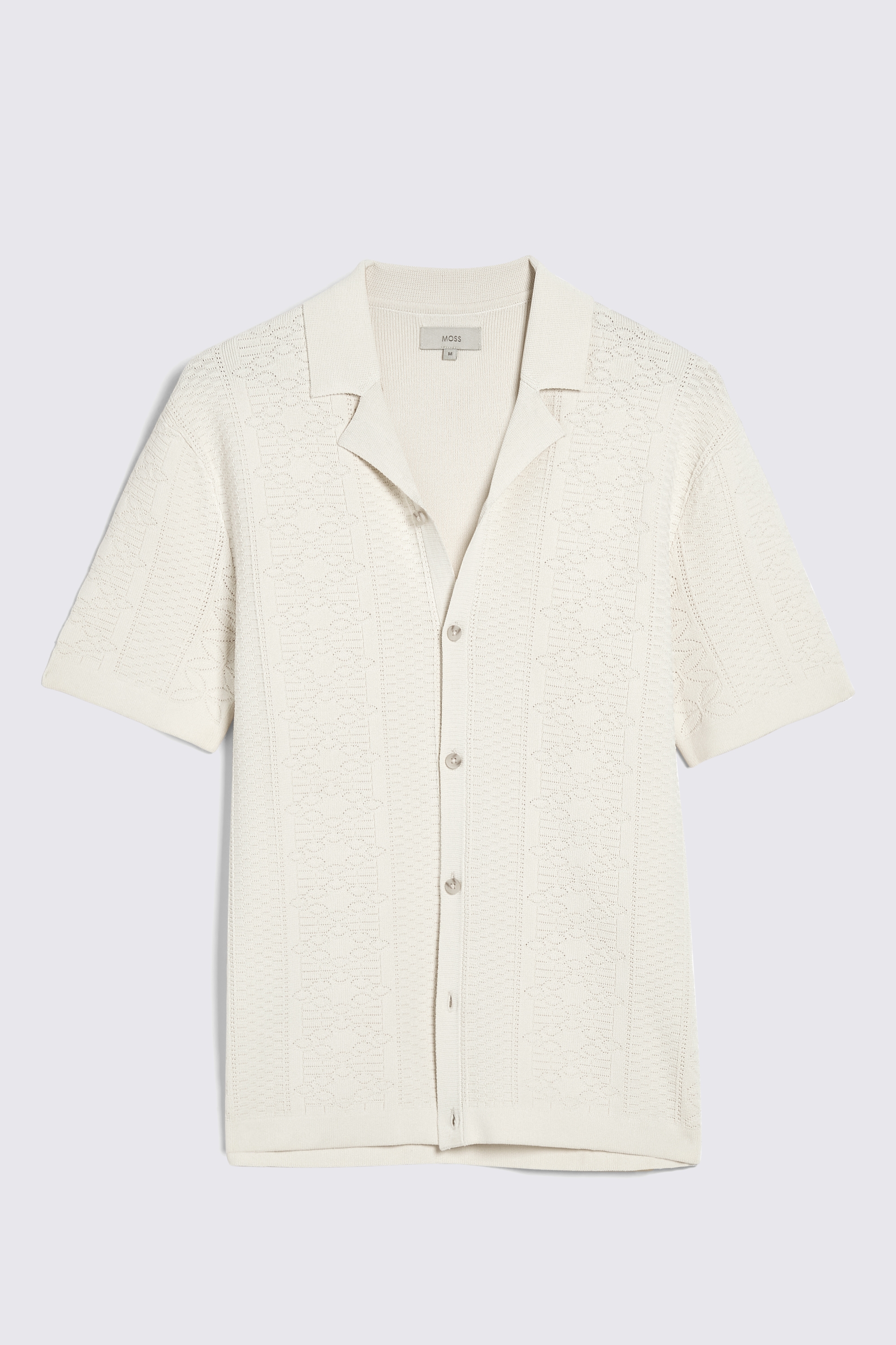 Ecru Pointelle Knitted Shirt