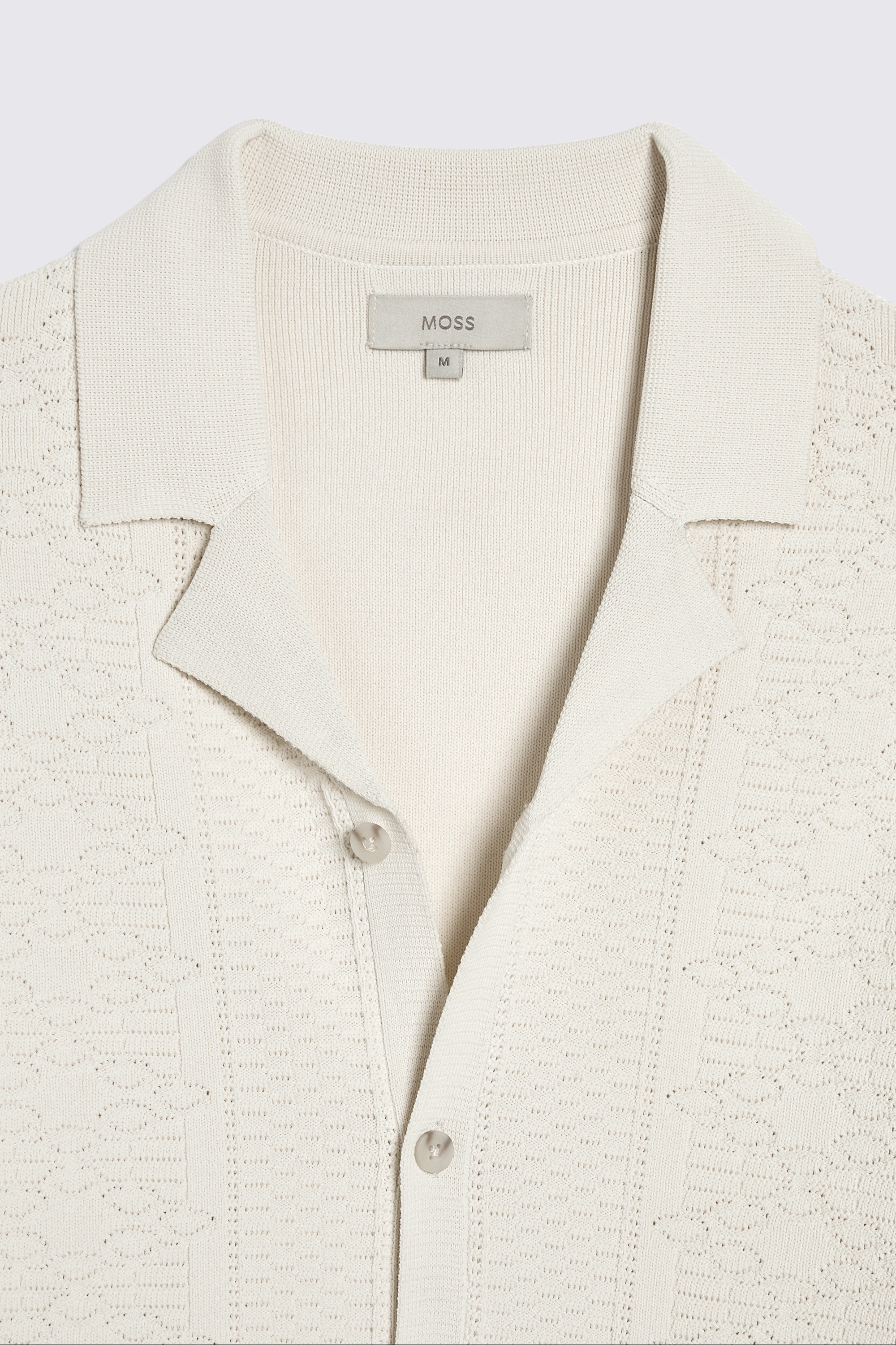 Ecru Pointelle Knitted Shirt
