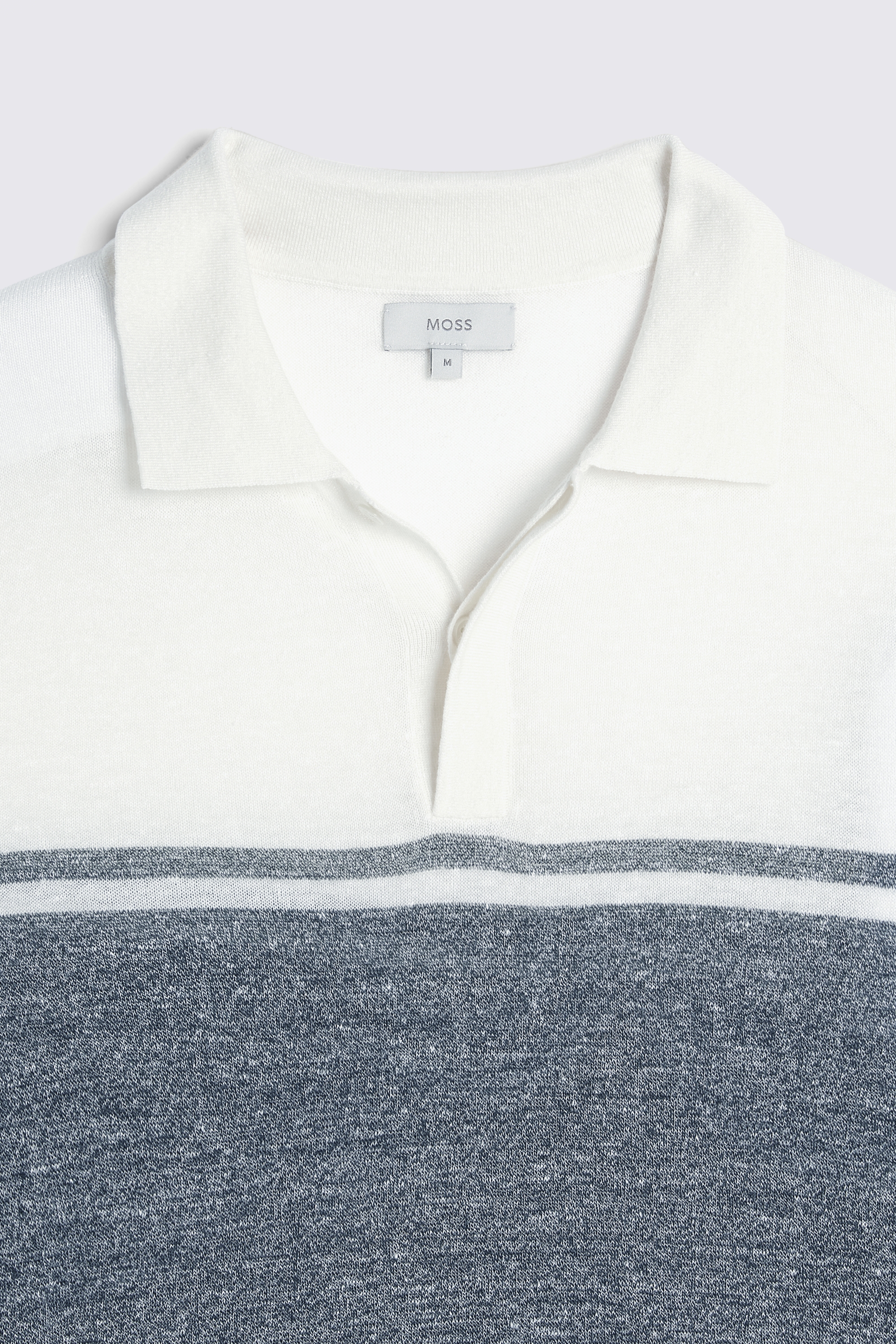 Khaki Stripe Linen Blend Knitted Polo