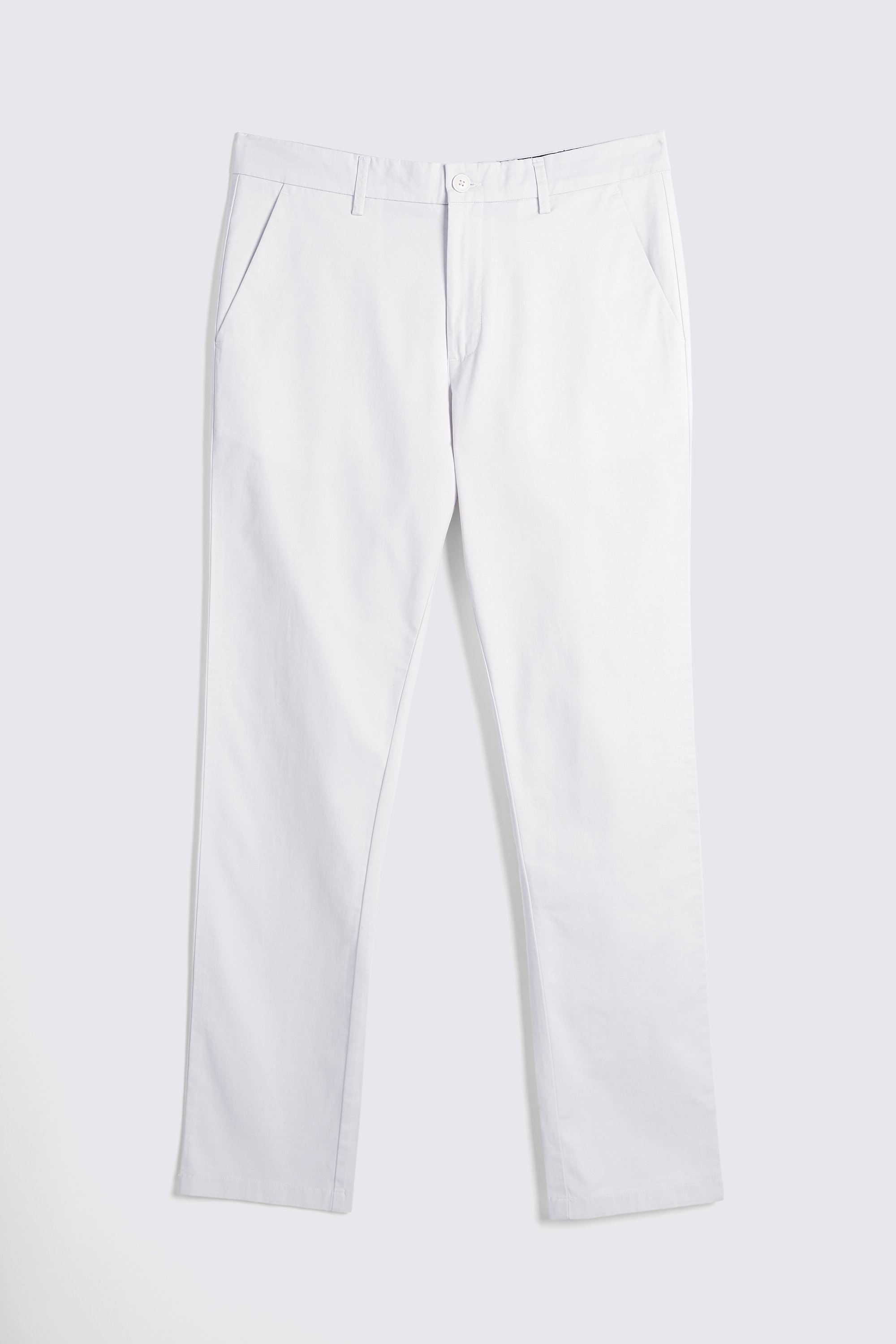Tailored Fit Off White Stretch Chinos