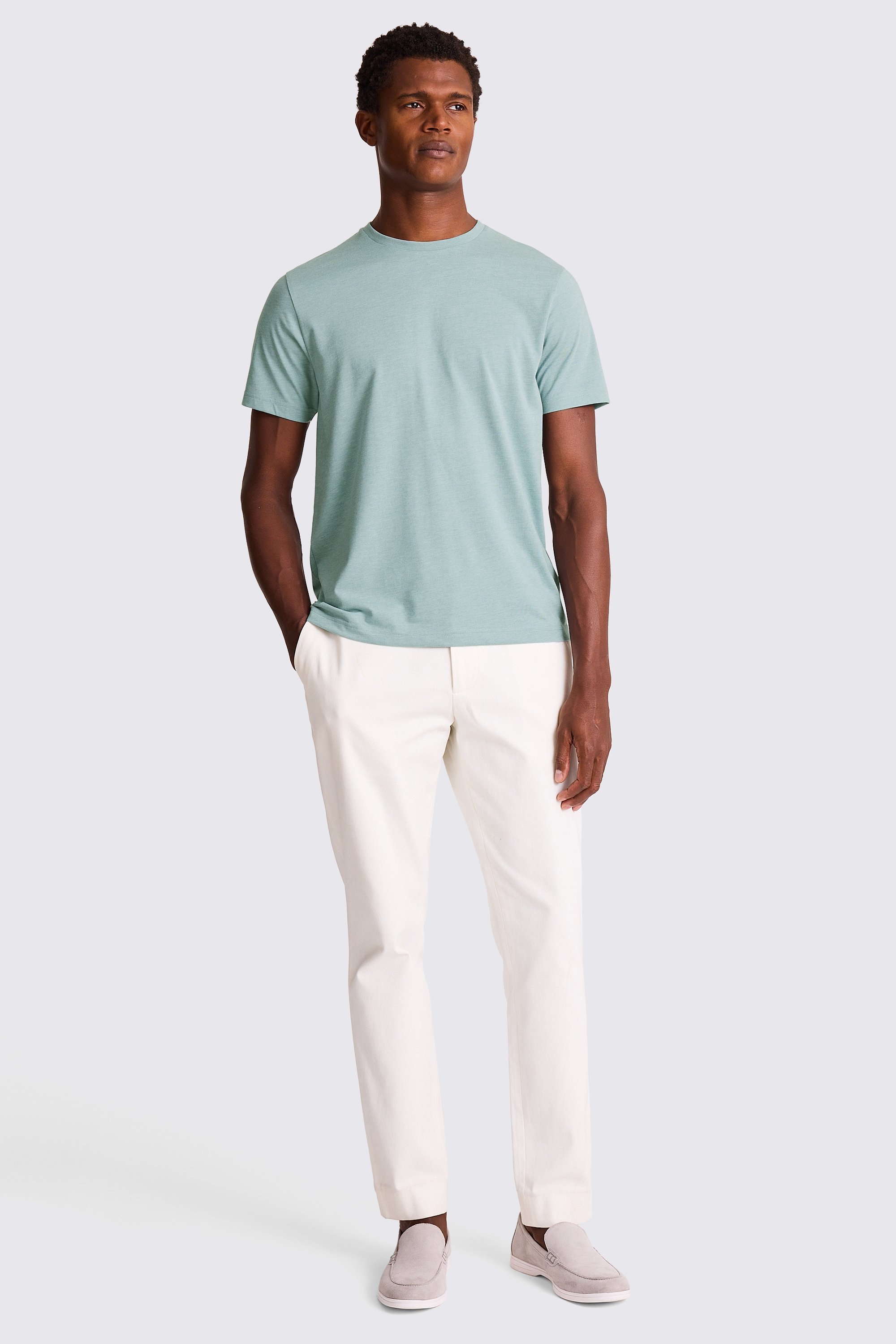 Teal Melange Crew-Neck T-Shirt