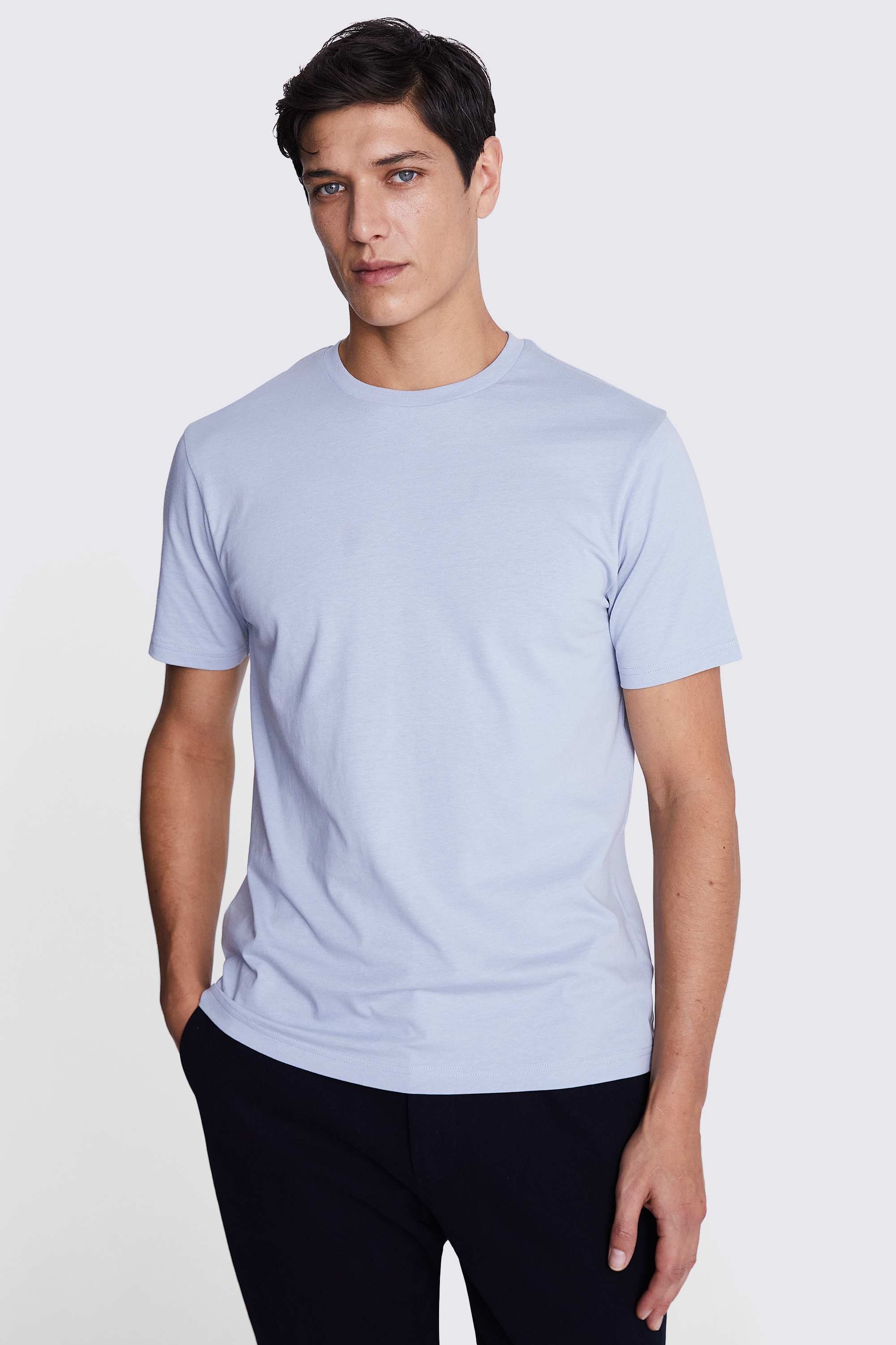 Light Blue Crew-Neck T-Shirt | Buy Online at Moss
