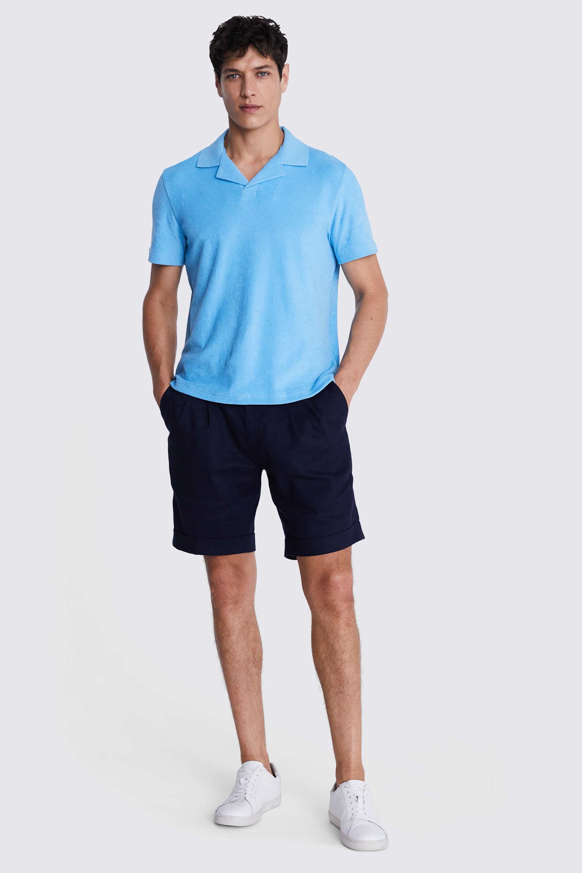 Blue Terry Towelling Skipper Polo