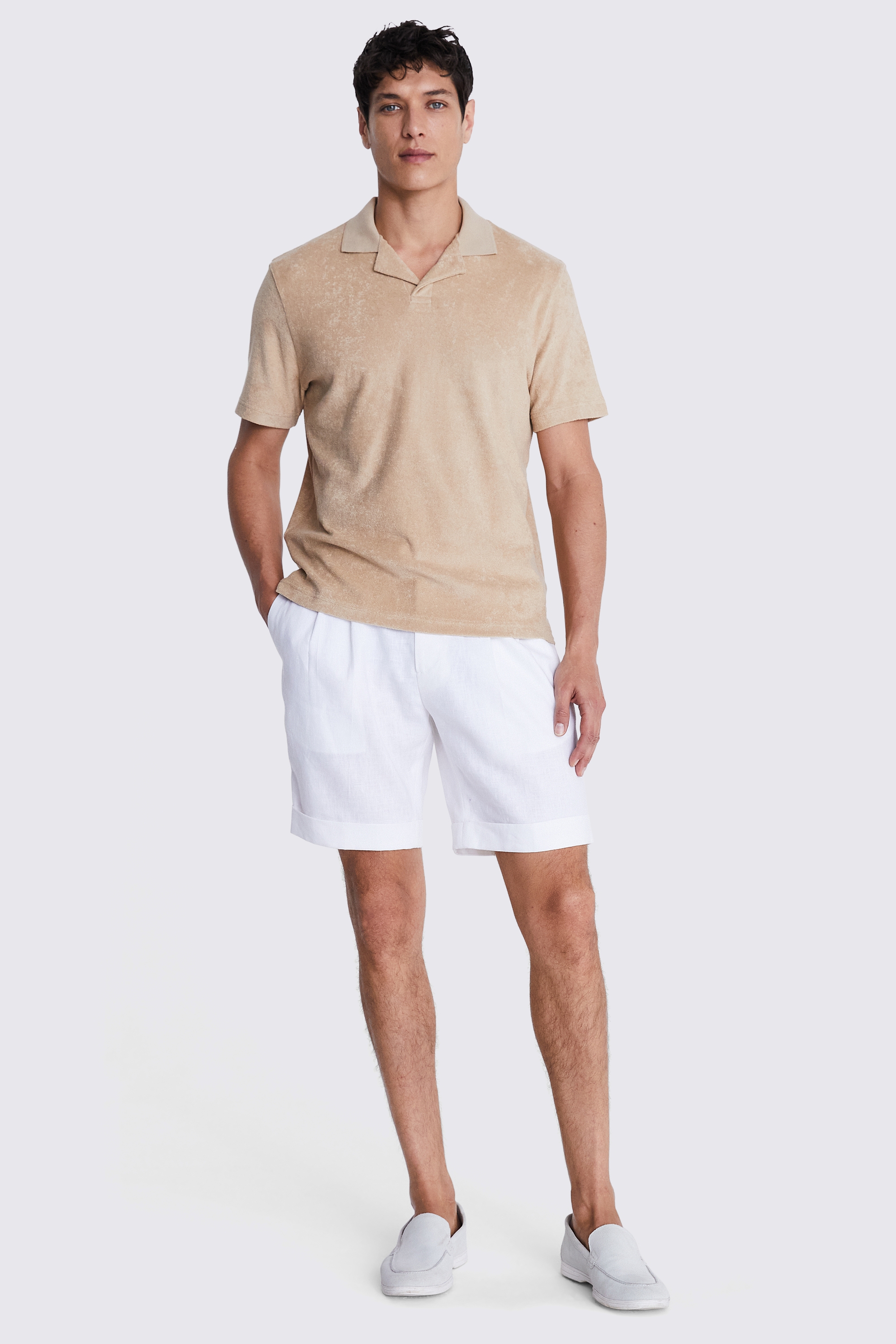 Camel Terry Towelling Skipper Polo