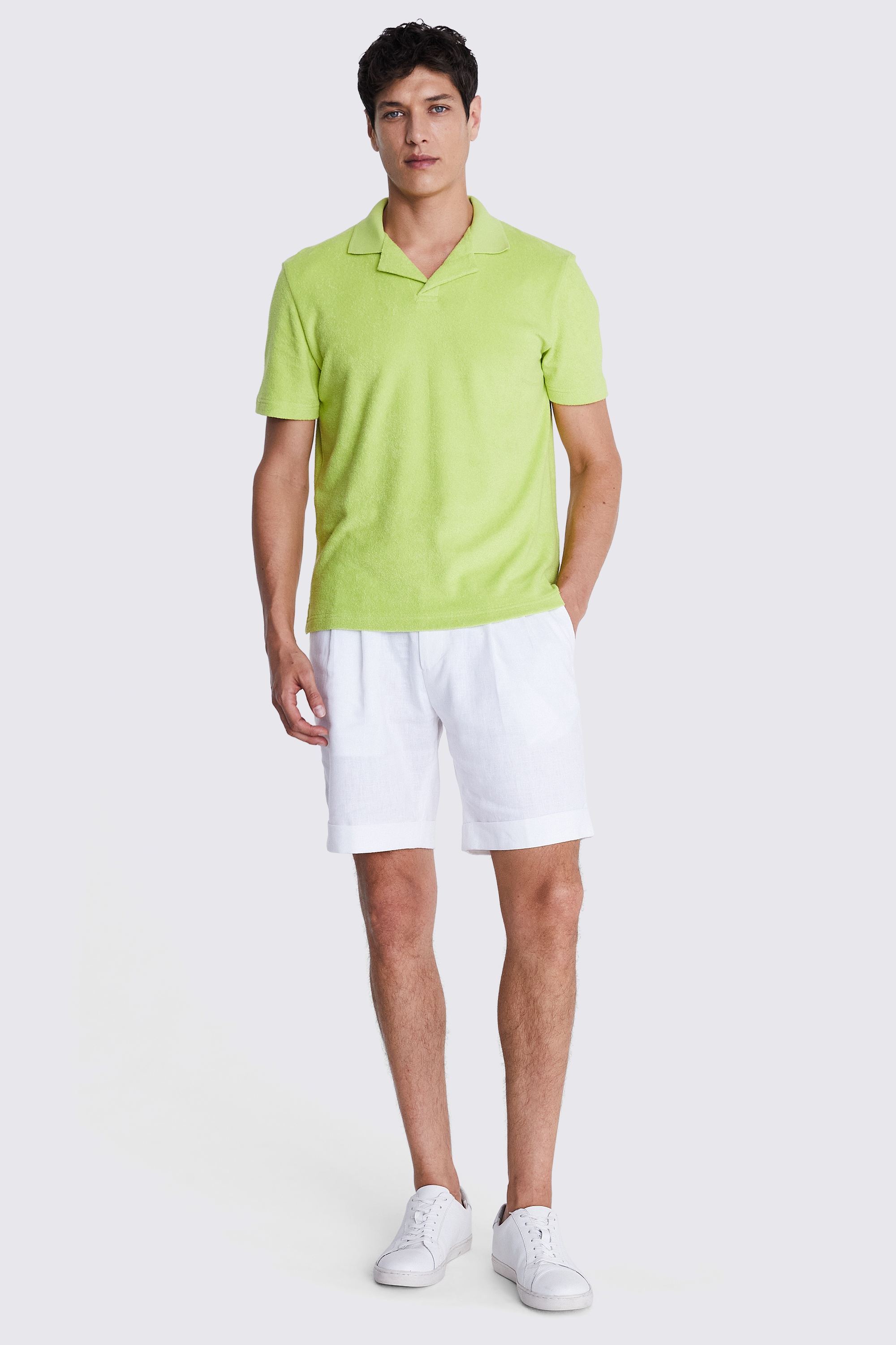 Lime Green Terry Towelling Skipper Polo