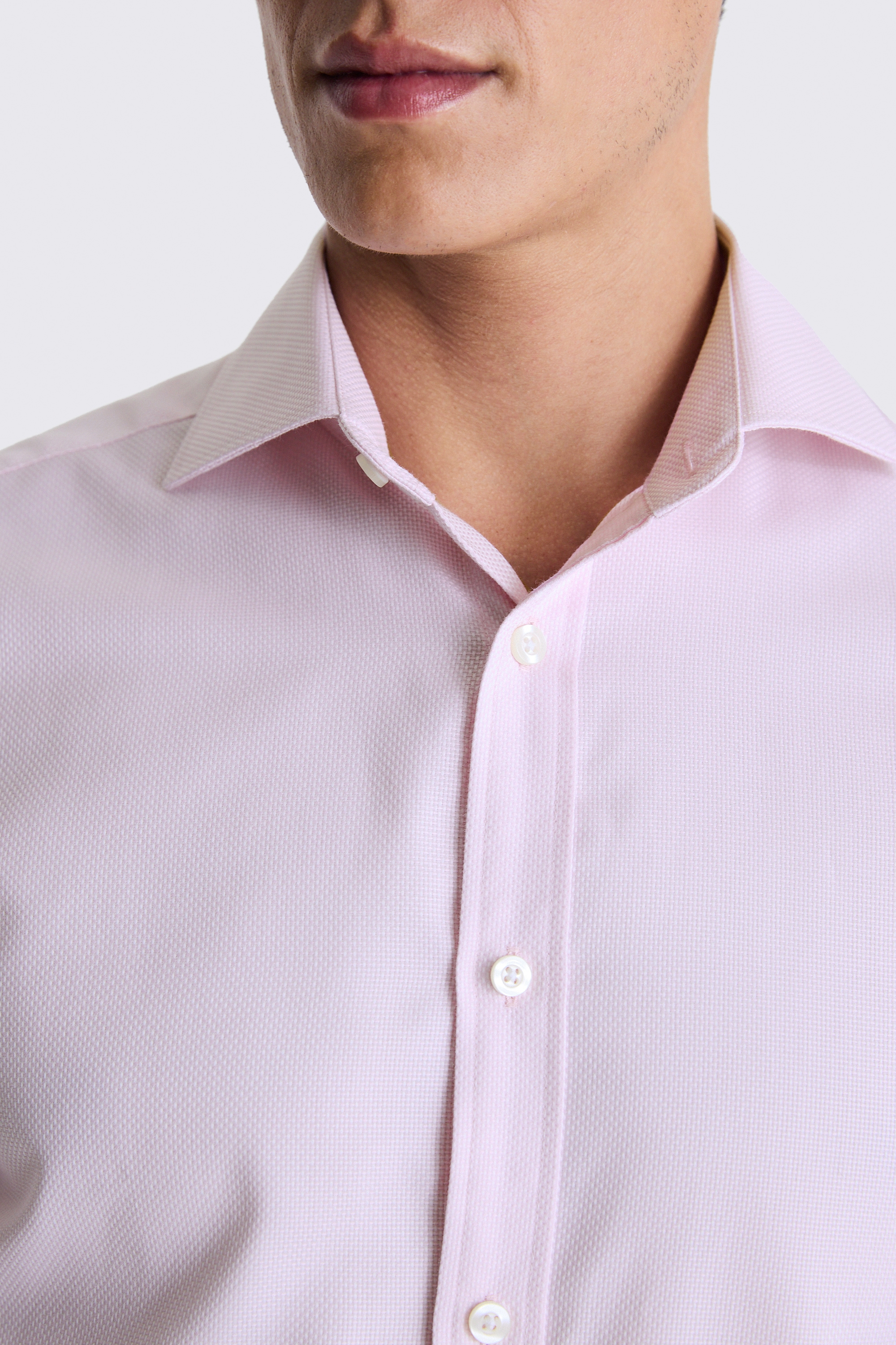 Tailored Fit Pink Dobby Shirt