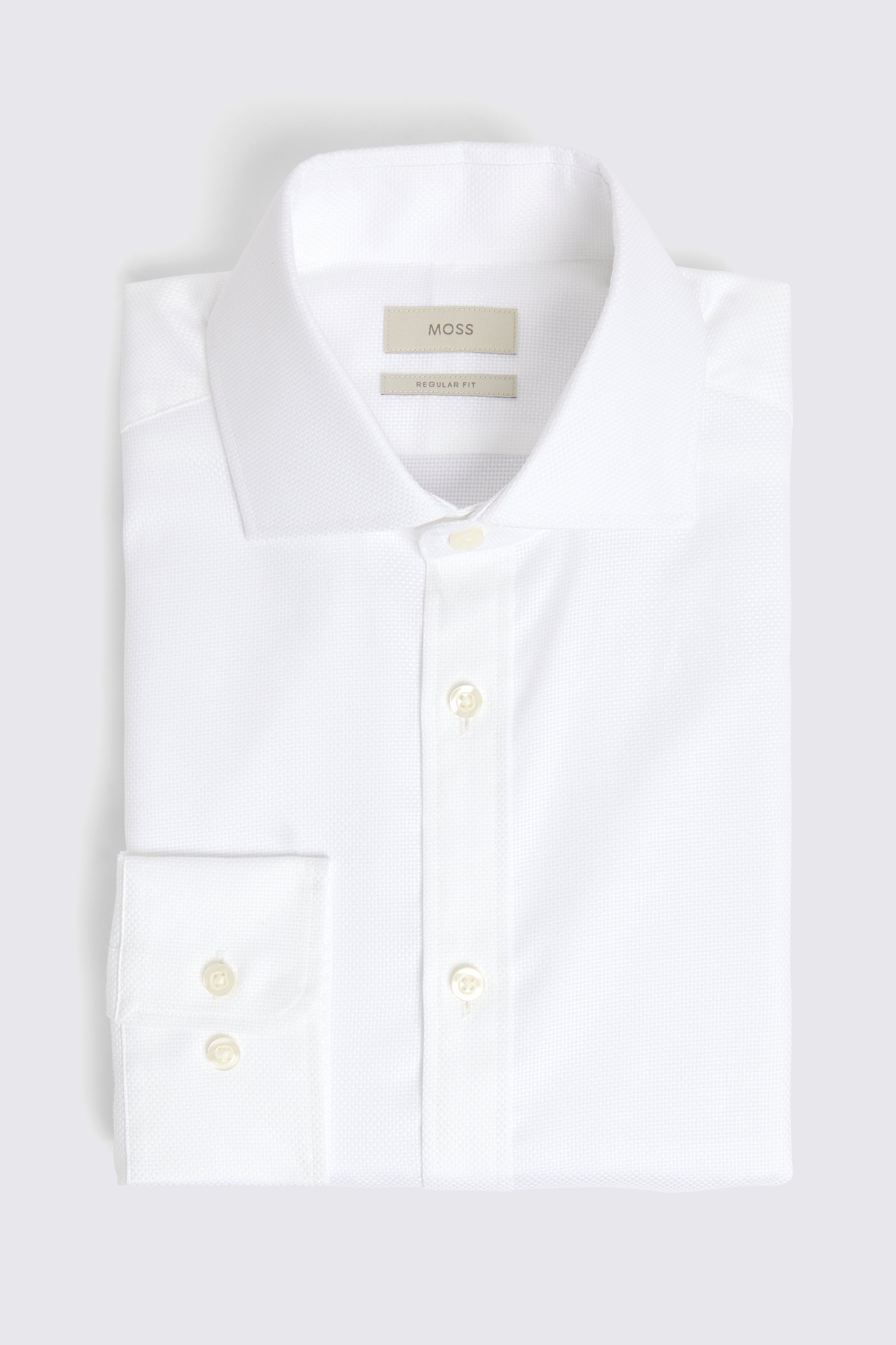 Regular Fit White Dobby Shirt