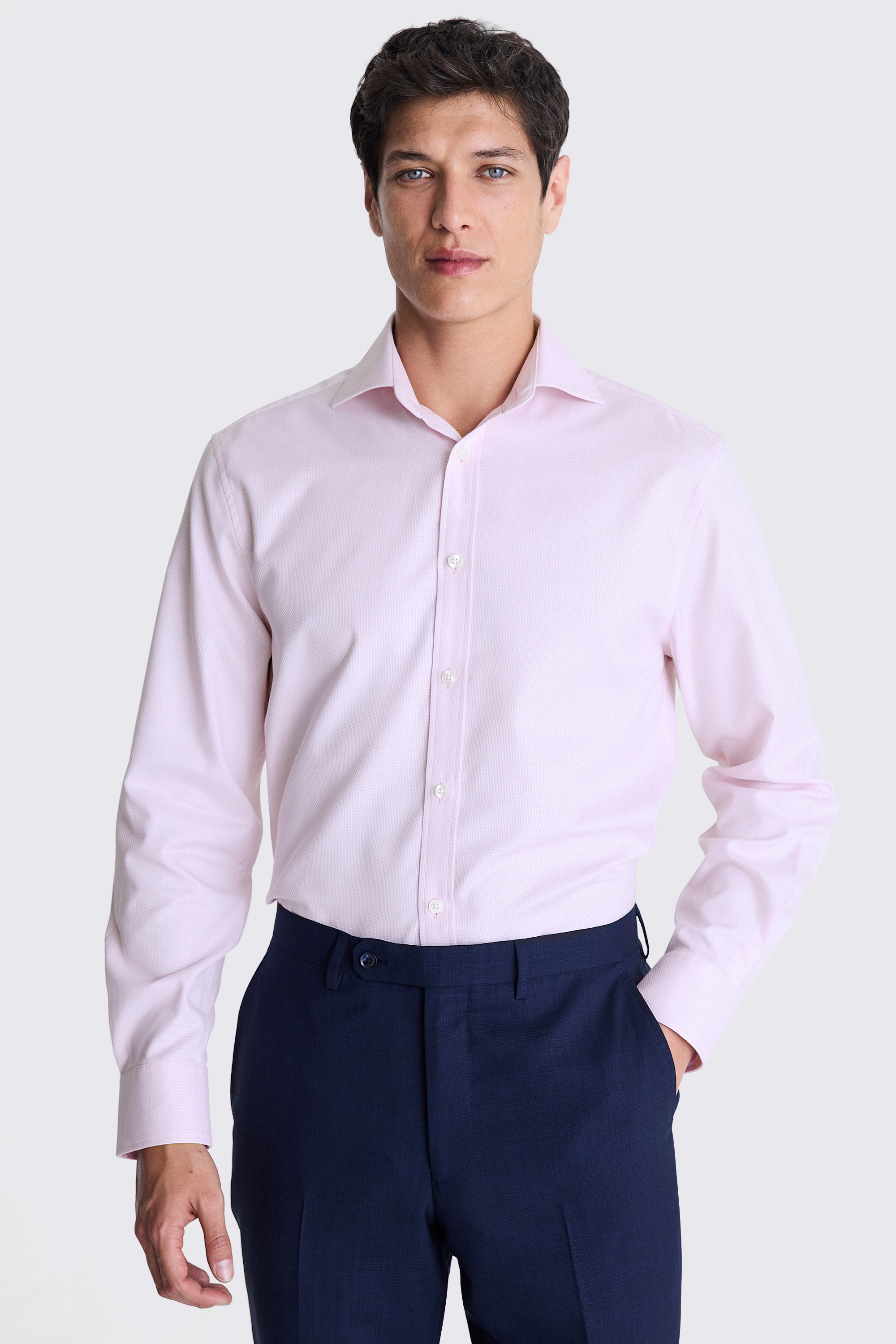 Regular Fit Pink Dobby Shirt | Buy Online at Moss