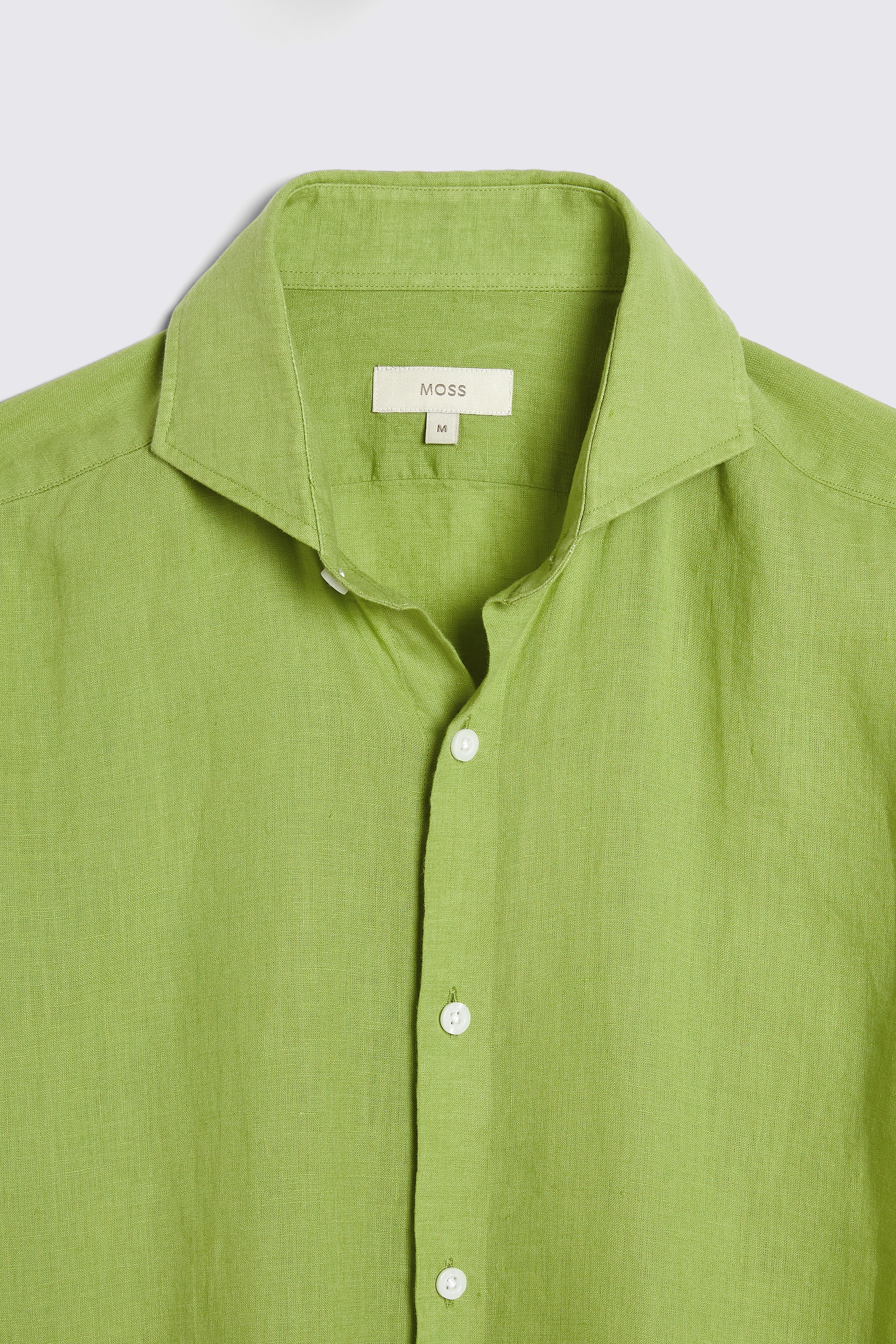 Tailored Fit Acid Green Linen Shirt