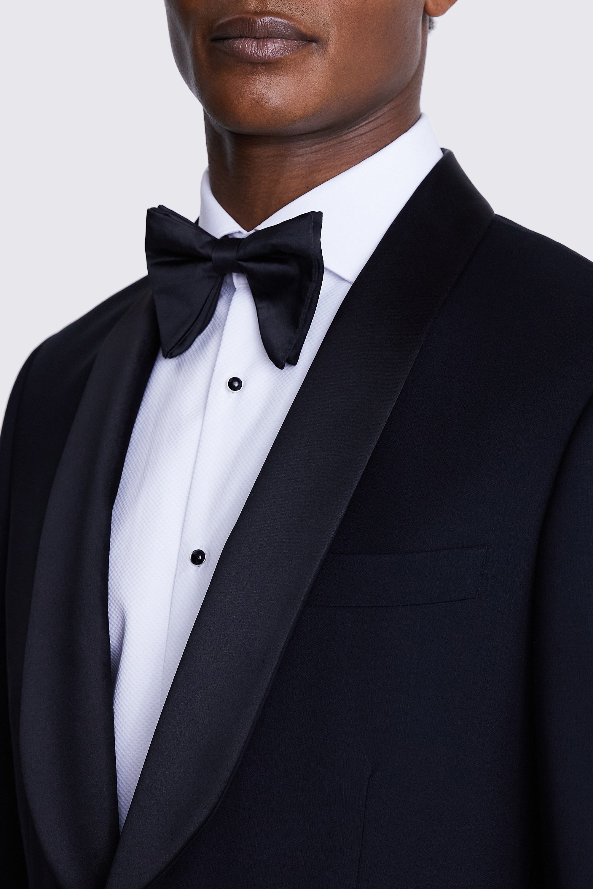 Regular Fit Black Shawl Jacket