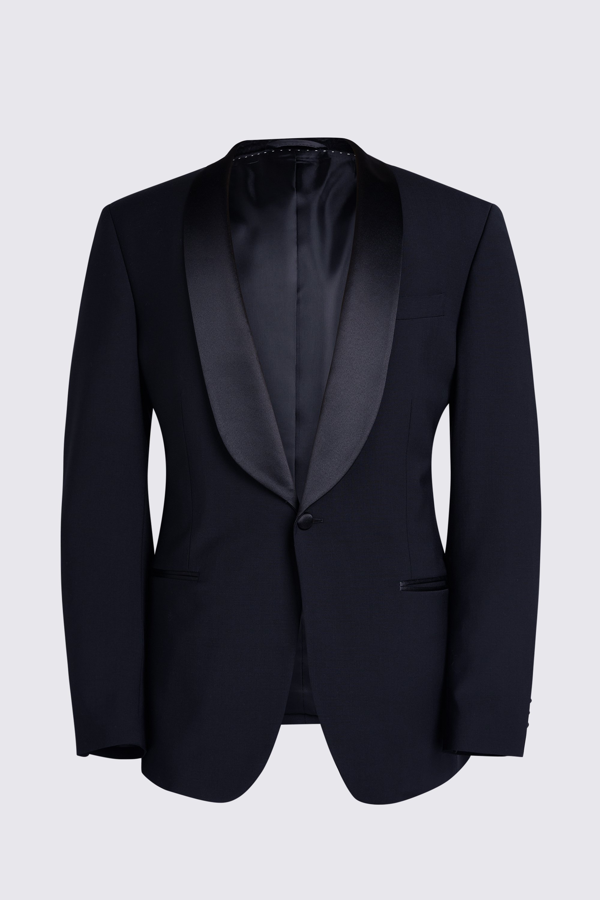 Regular Fit Black Shawl Suit