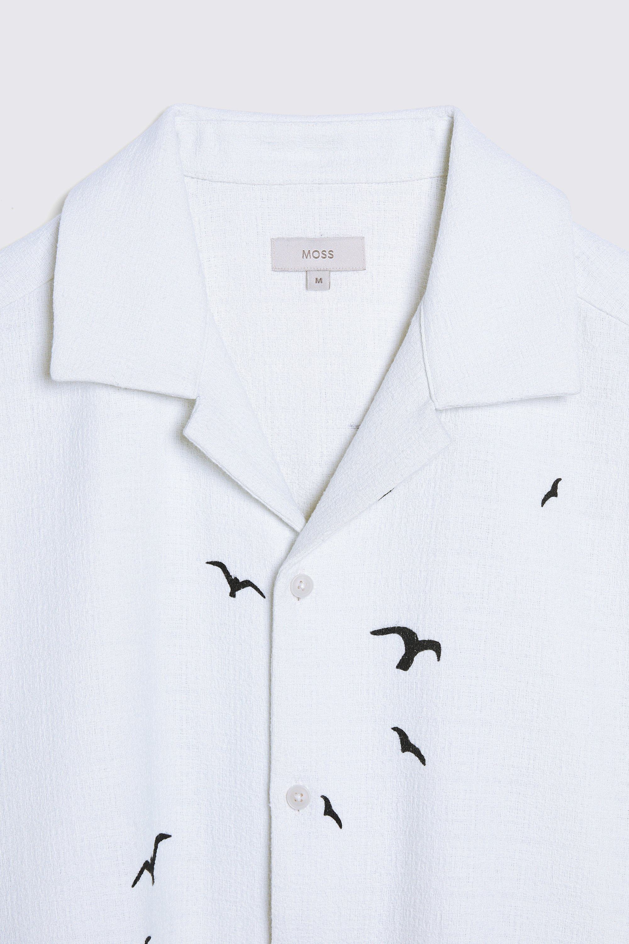 Off white and Green Sun Print Cuban Collar Shirt