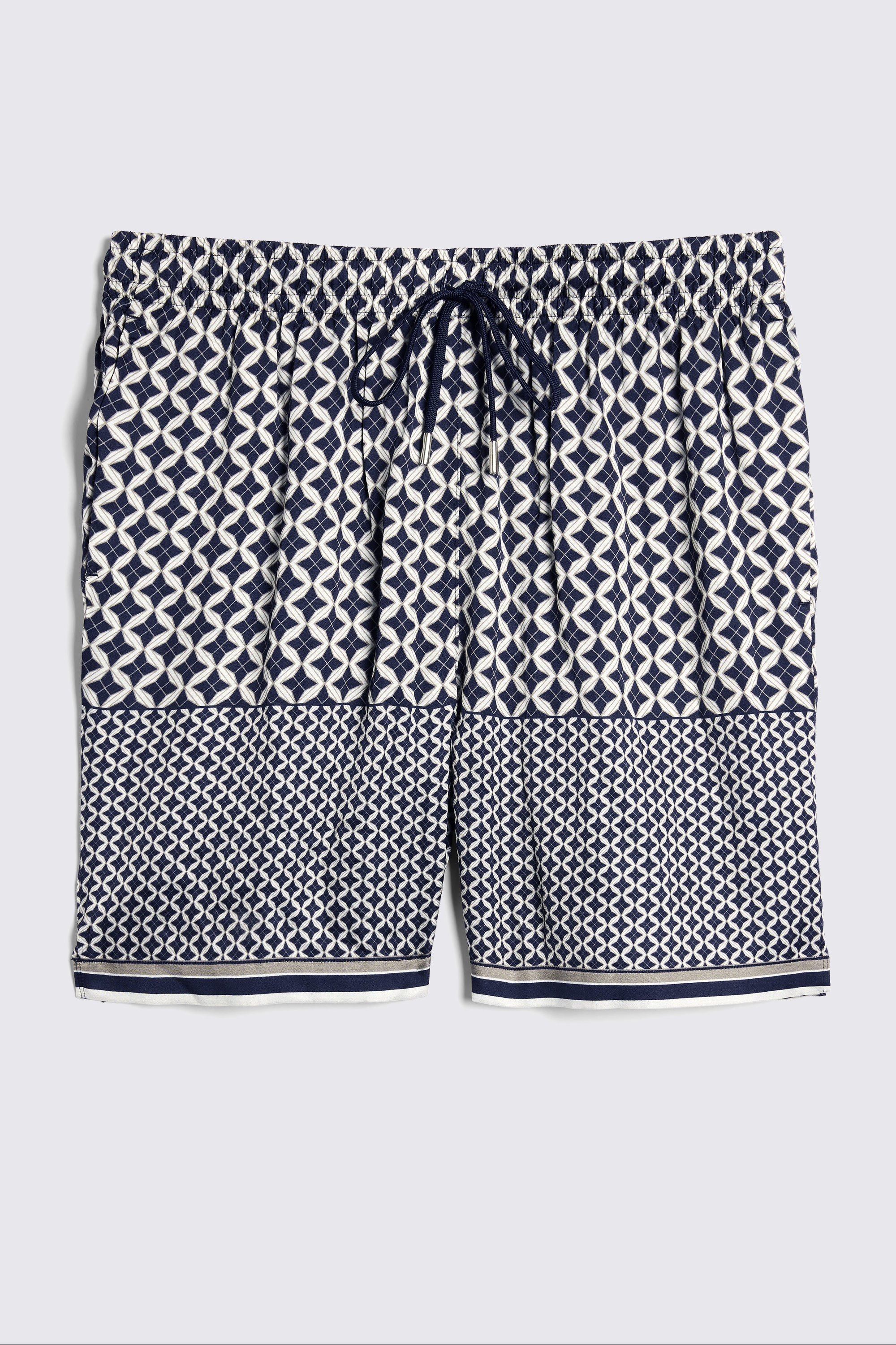 Navy Geo Print Shorts