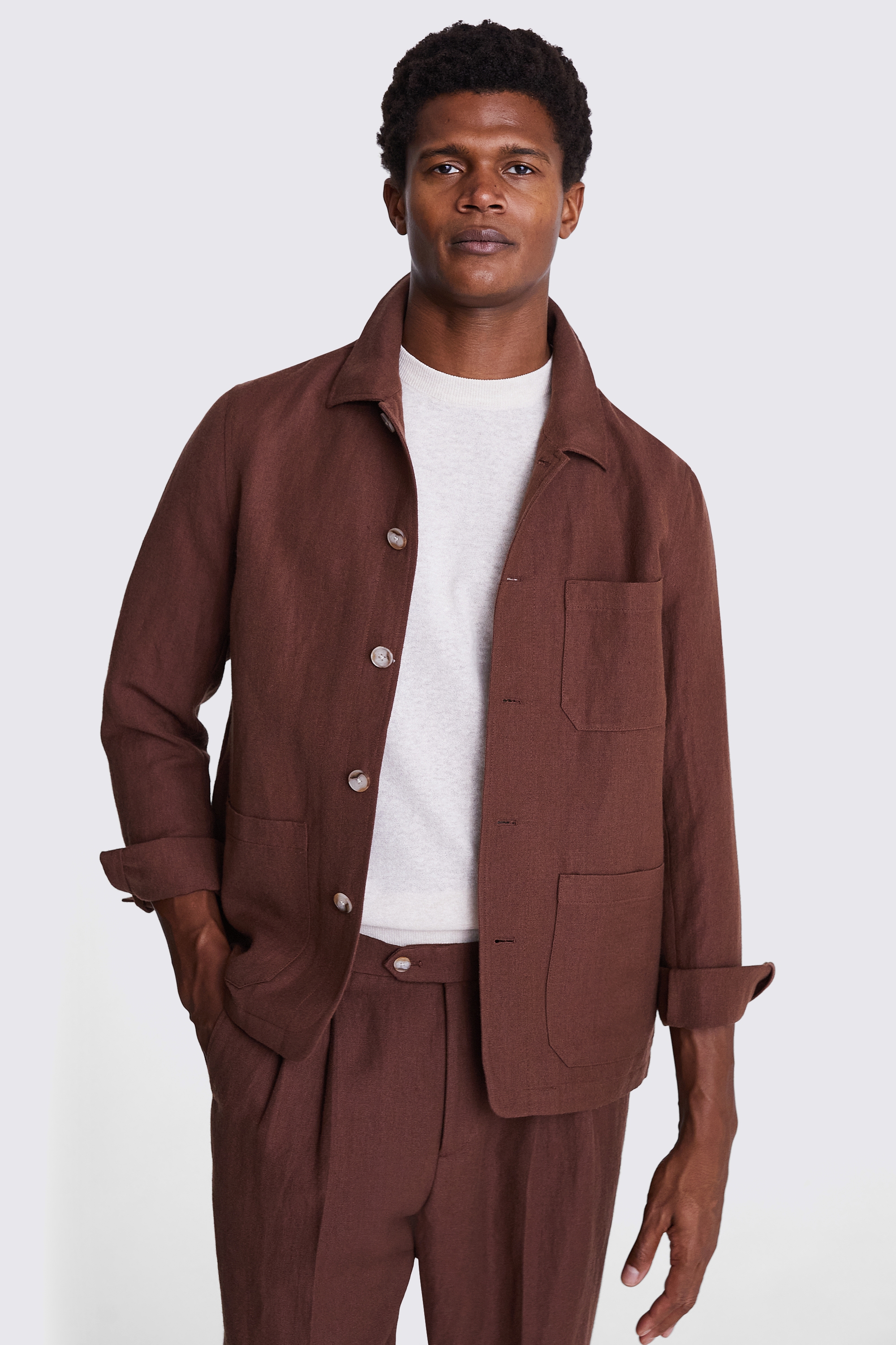 Copper Wool Linen Shacket