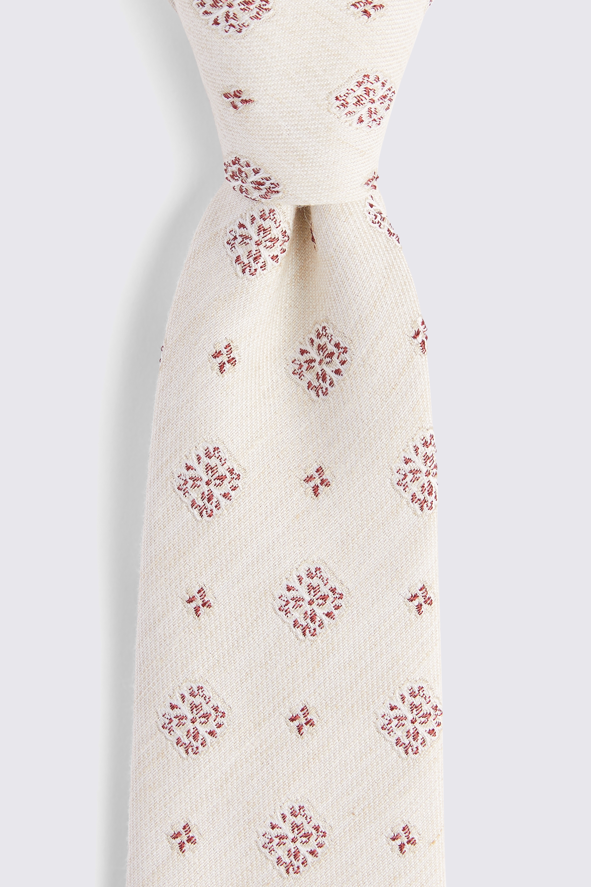 Bottinelli Ecru & Rose Medallion Tie