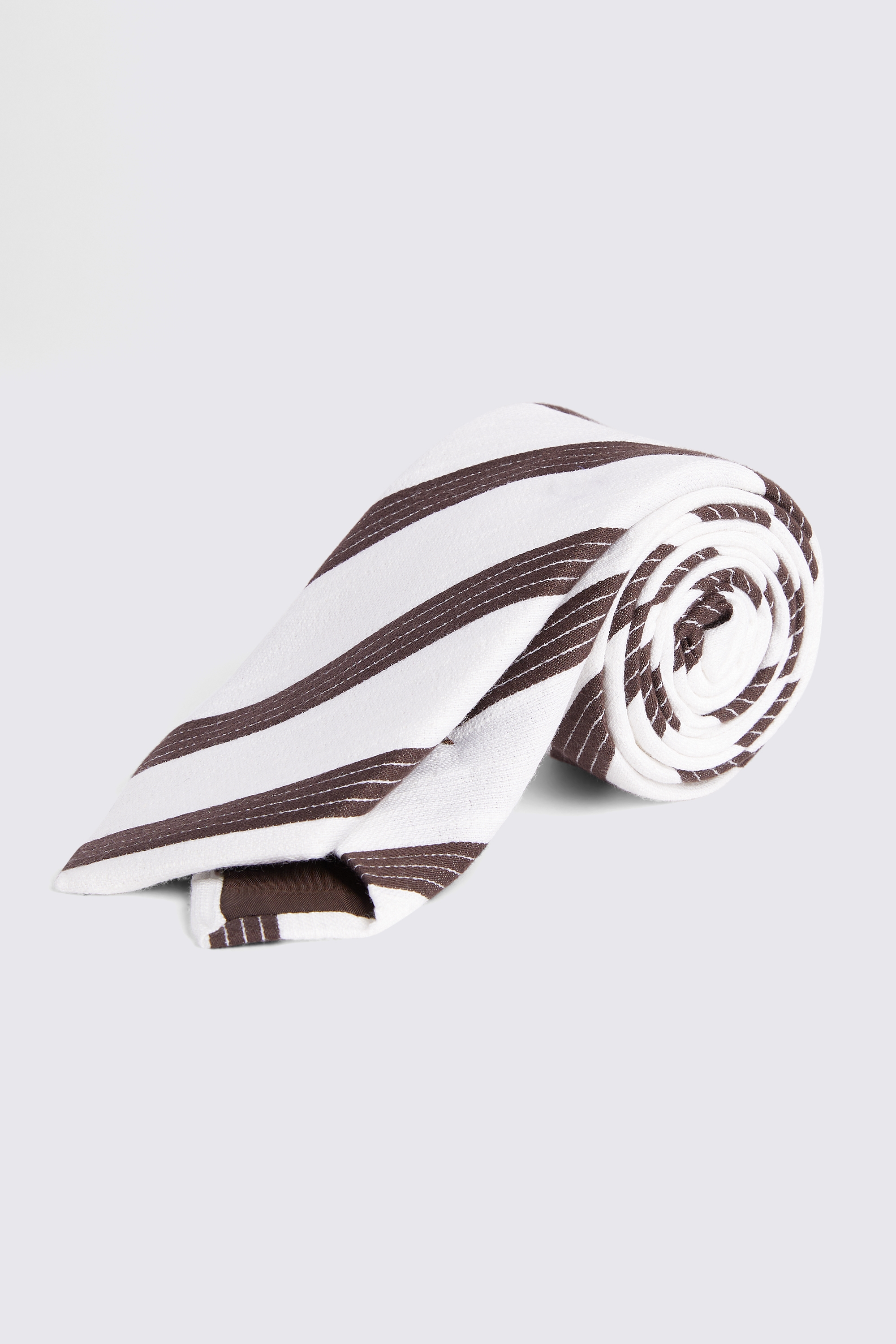 Bottinelli White & Chocolate Stripe Tie