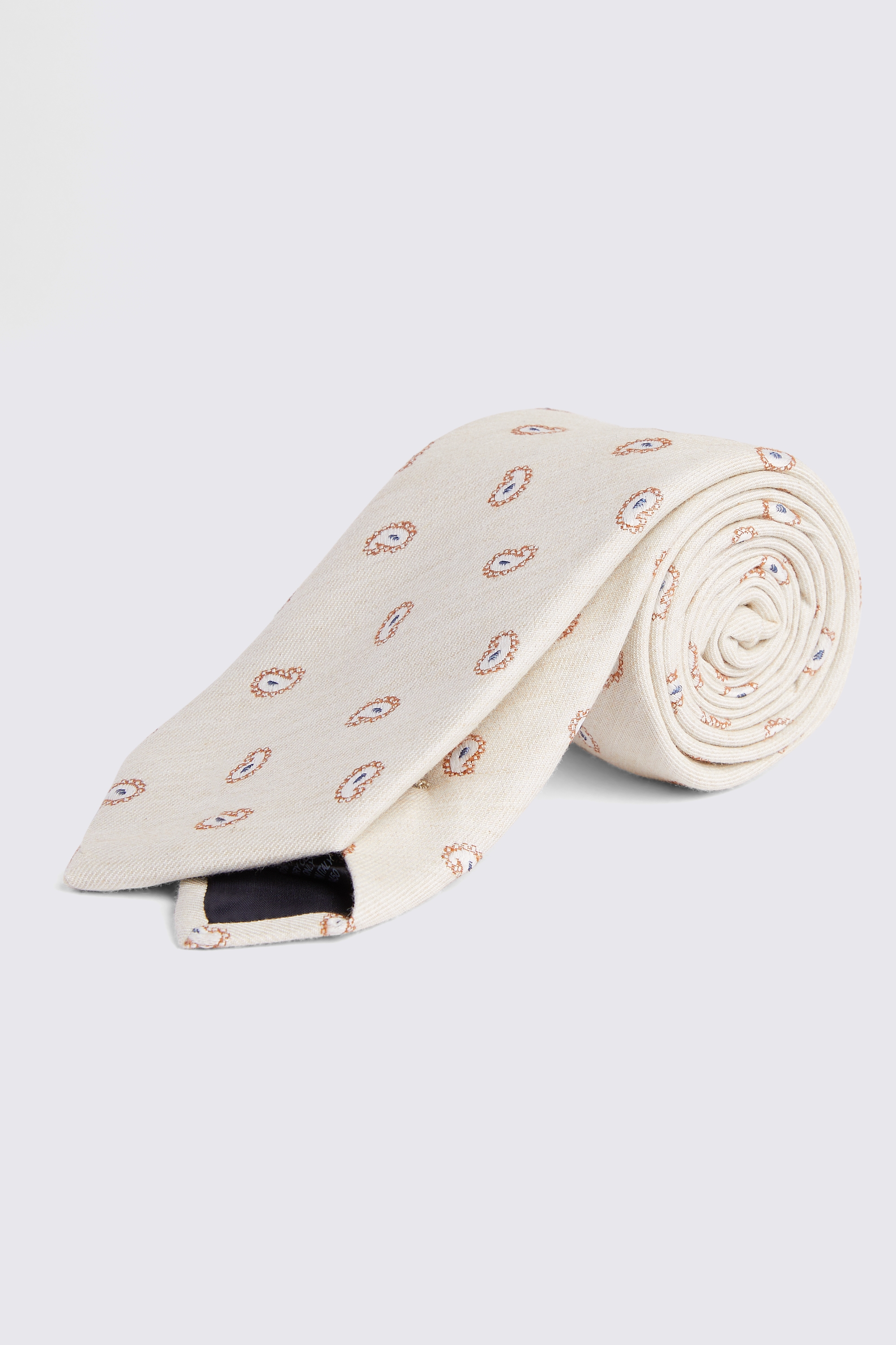 Bottinelli Ecru Paisley Tear Tie