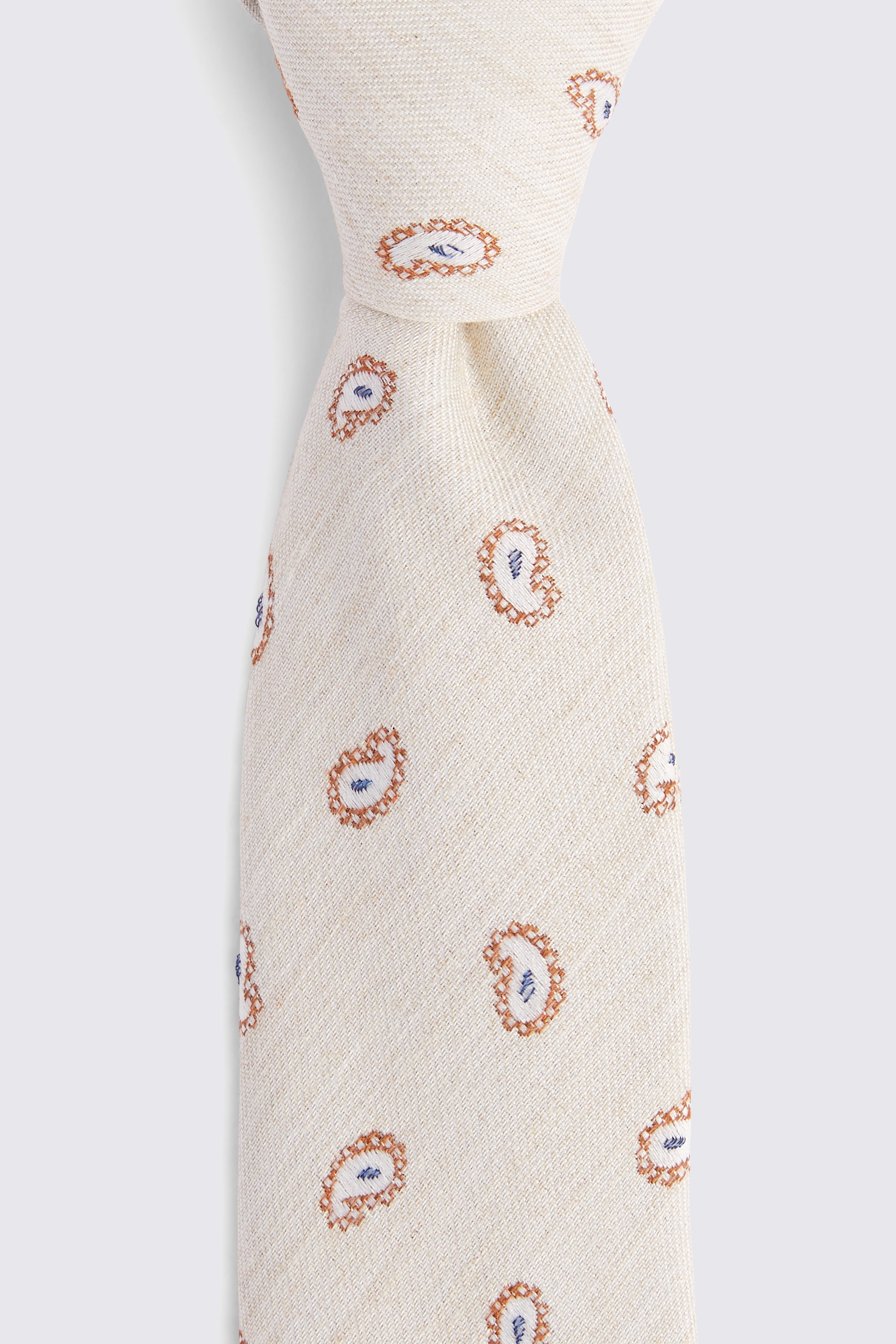 Bottinelli Ecru Paisley Tear Tie