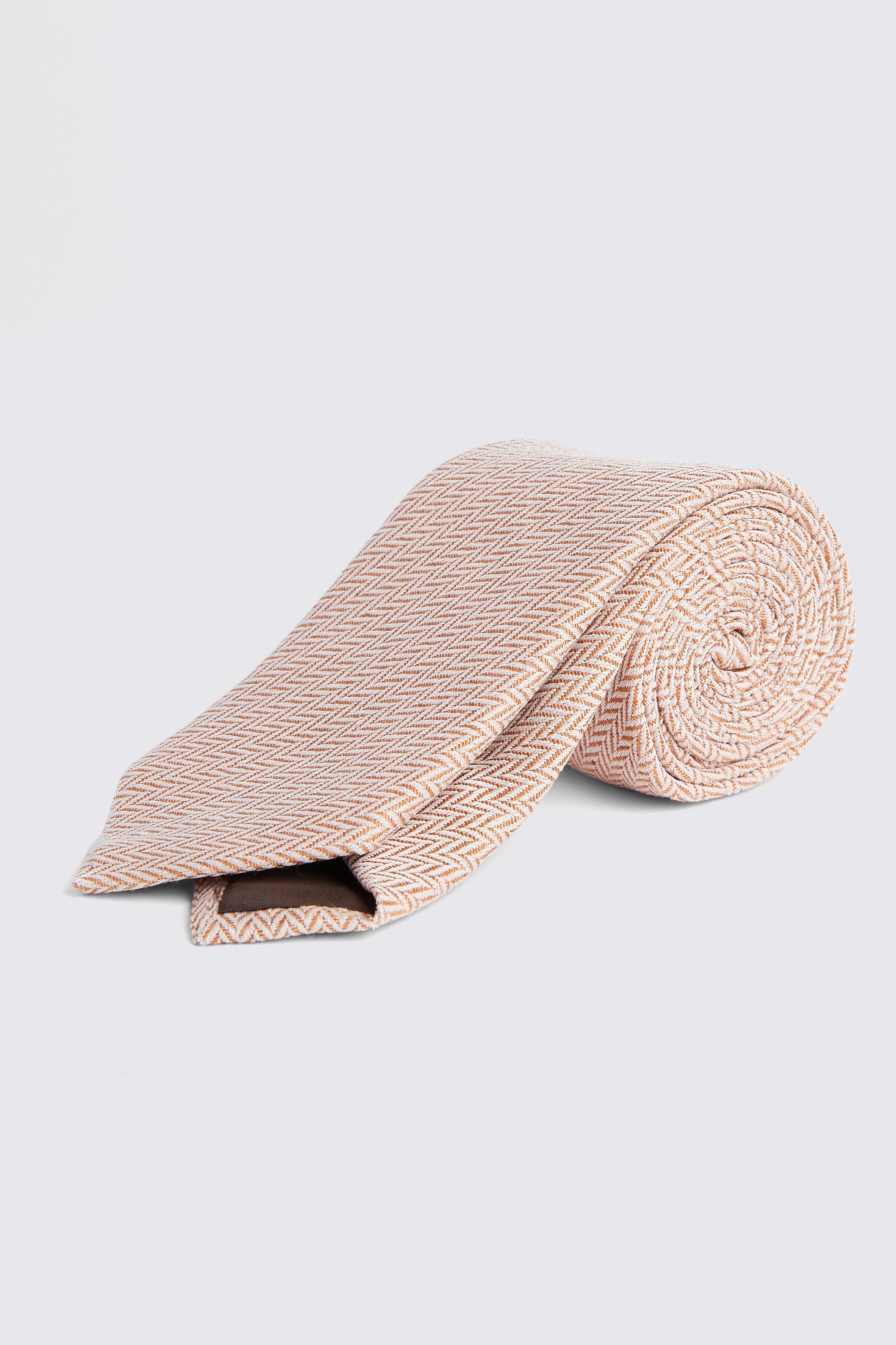 Bottinelli Copper Herringbone Slub Tie