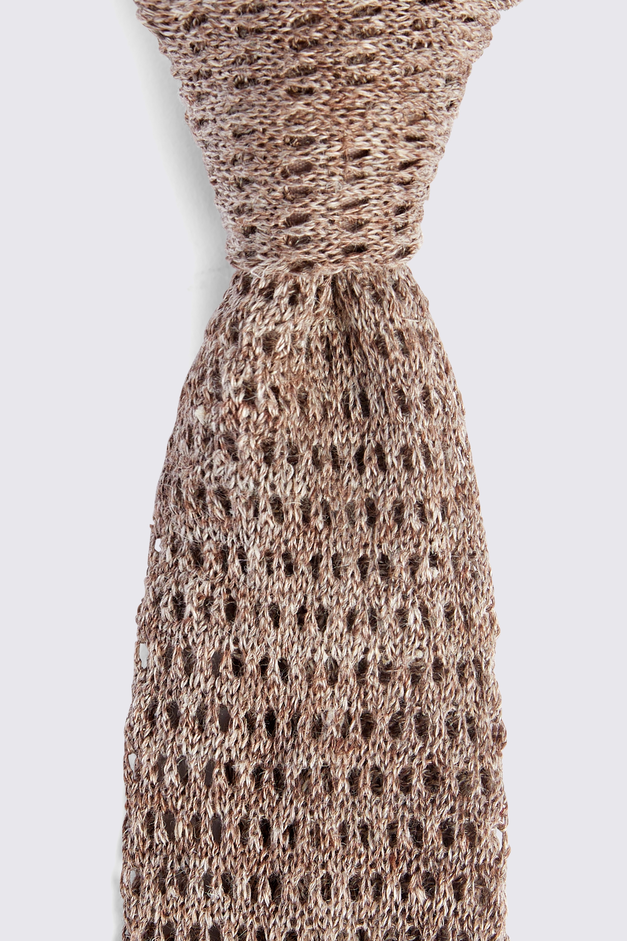 Cappuccino Linen Open Knit Tie