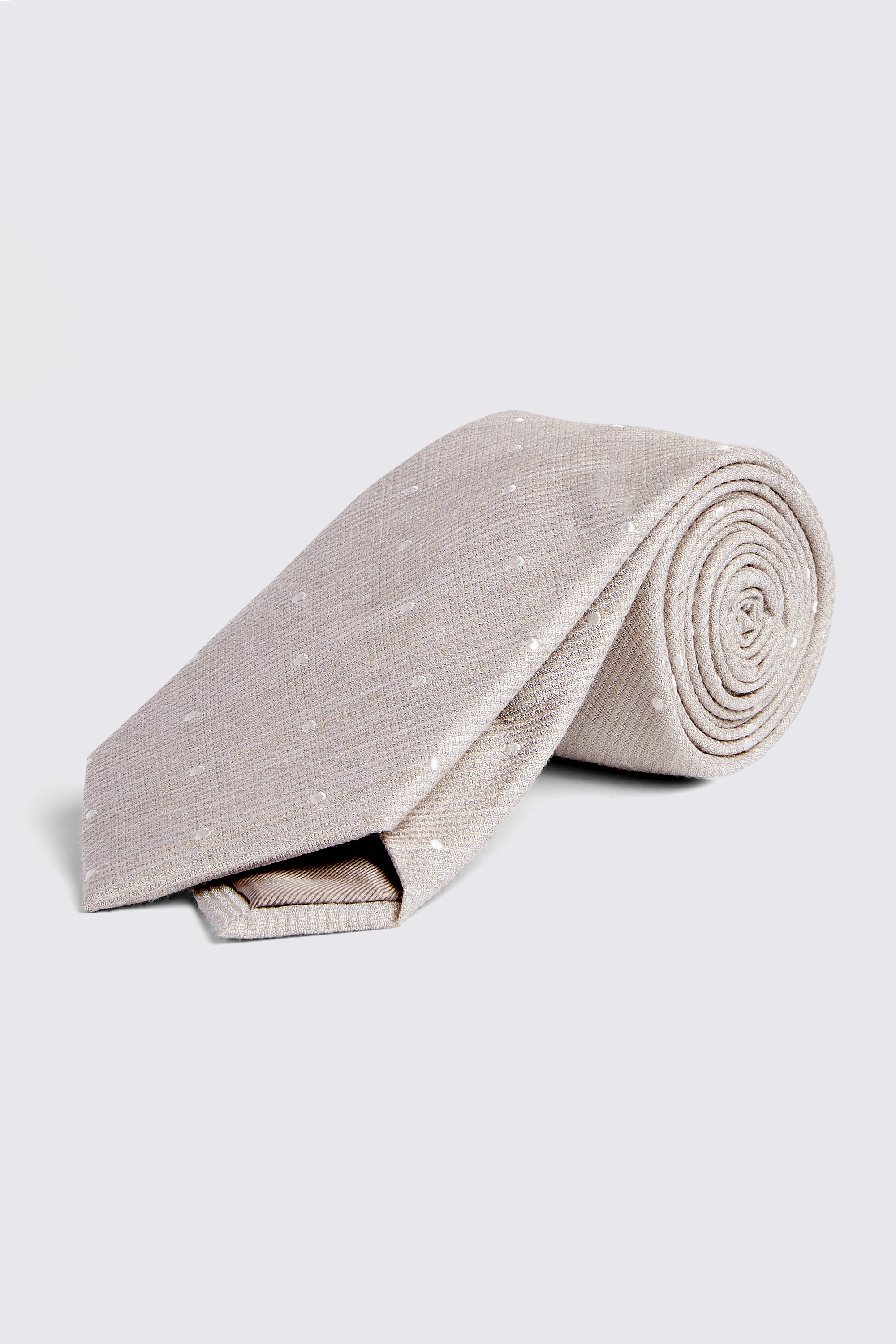 Champagne Silk Blend Textured Spot Tie