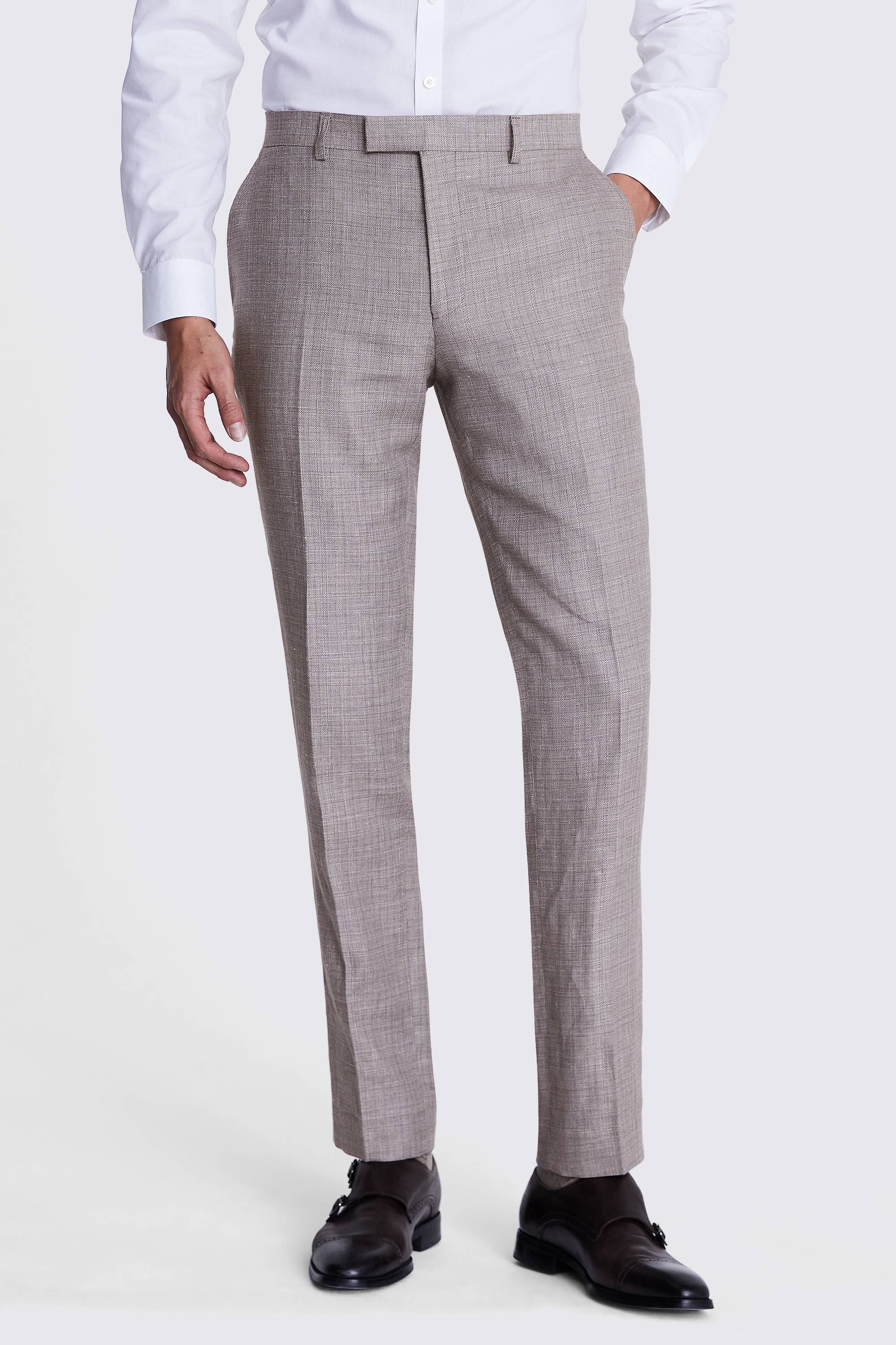 Italian Slim Fit Light Taupe Trousers