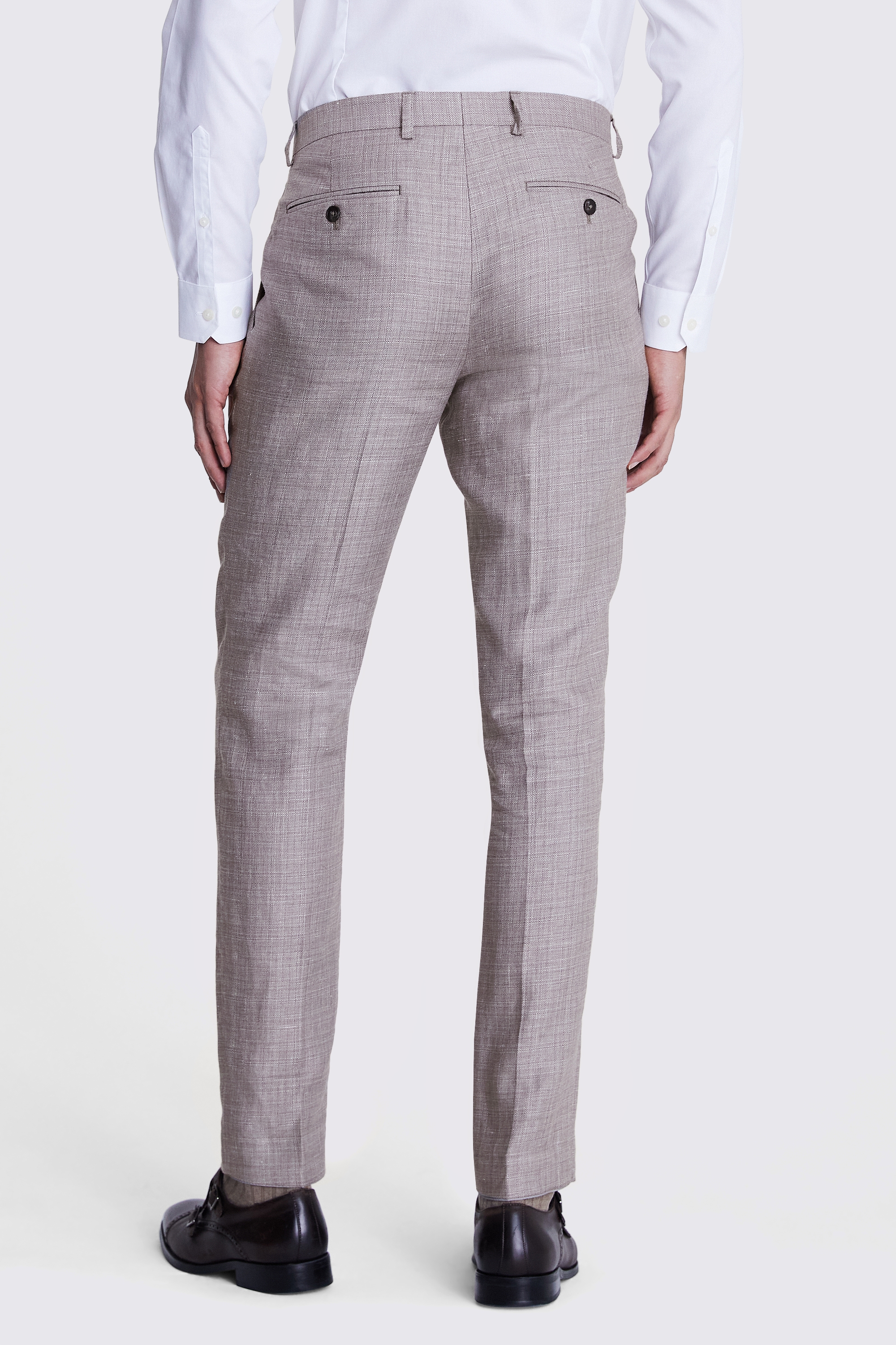 Italian Slim Fit Light Taupe Trousers