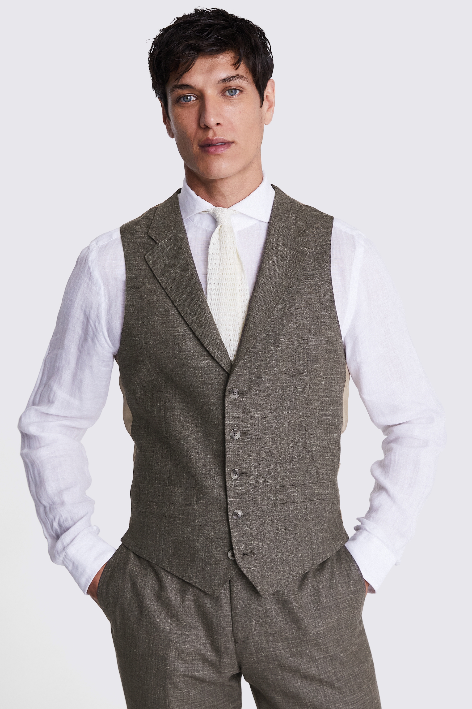 Italian Tailored Fit Brown Waistcoat