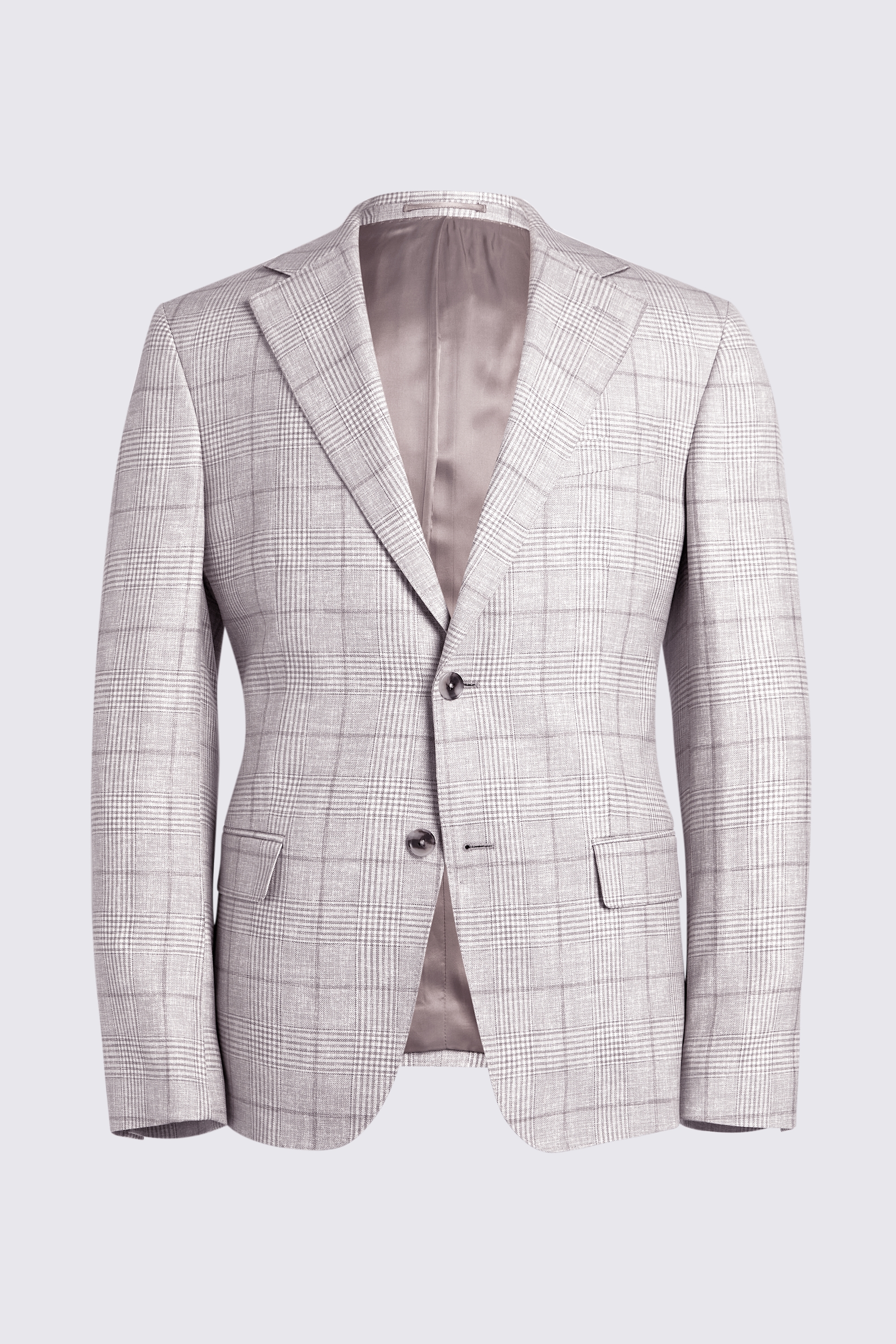 Italian Tailored Fit Taupe Check Jacket