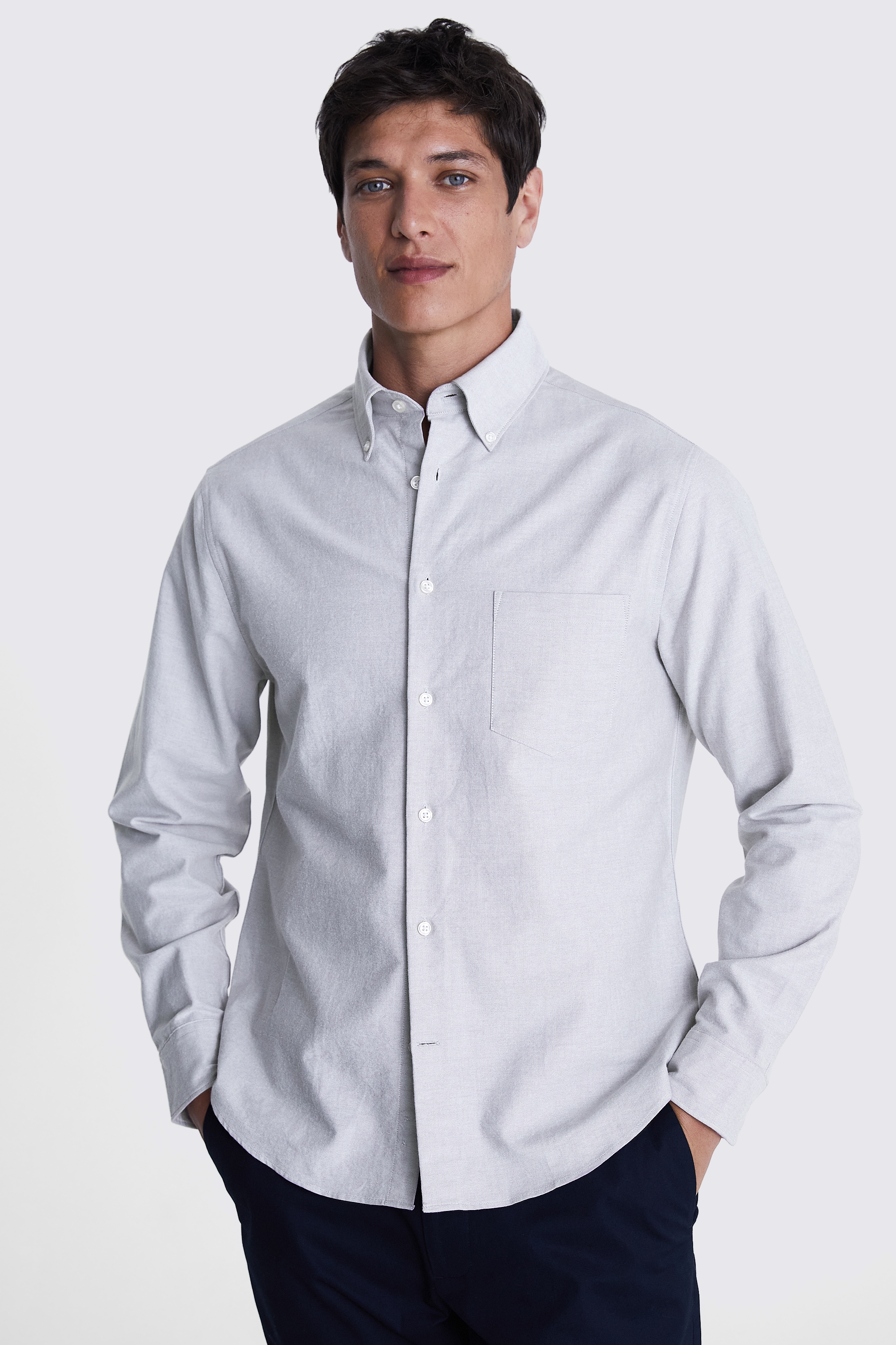 Light Taupe Washed Oxford Shirt