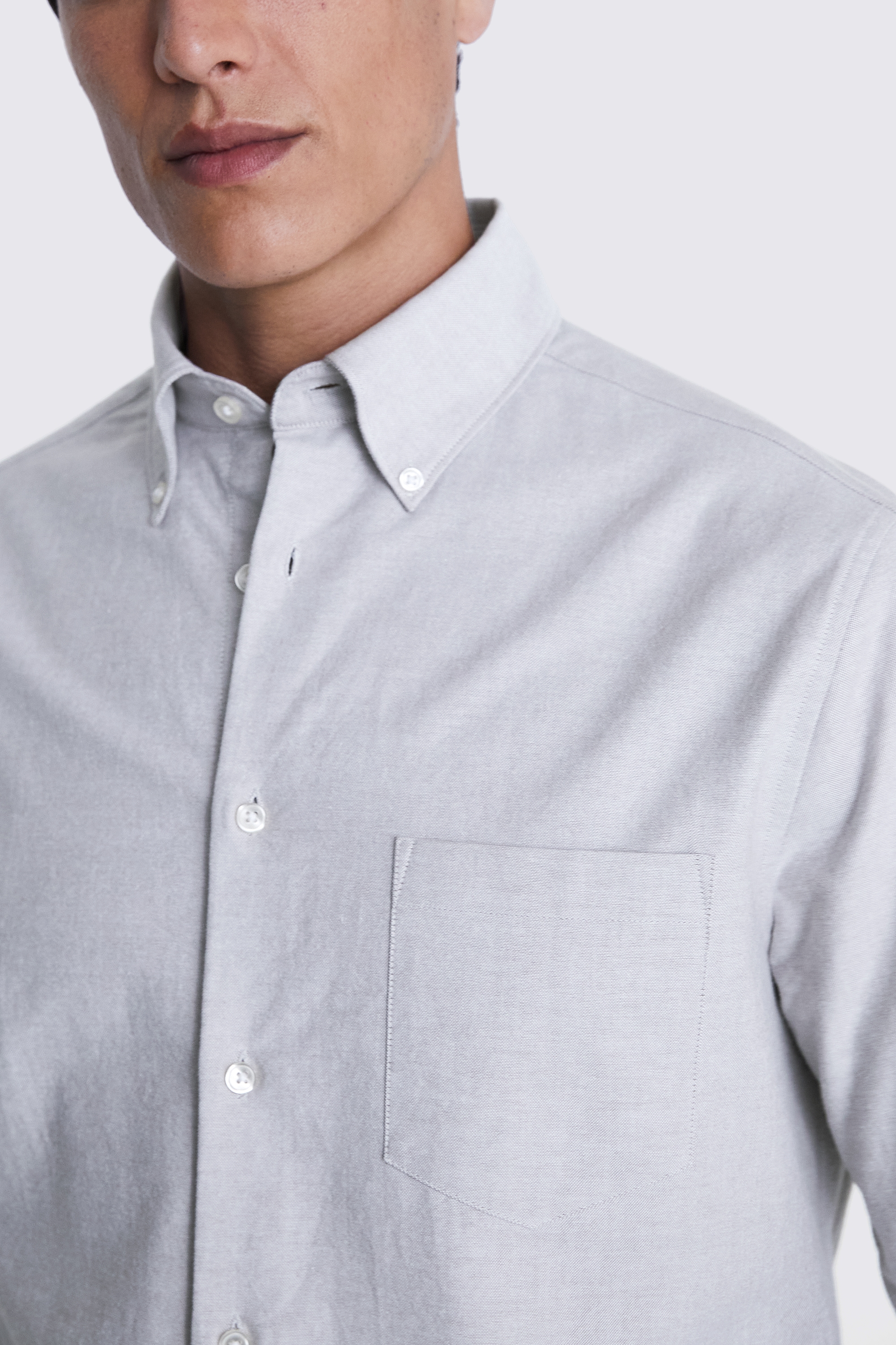 Light Taupe Washed Oxford Shirt