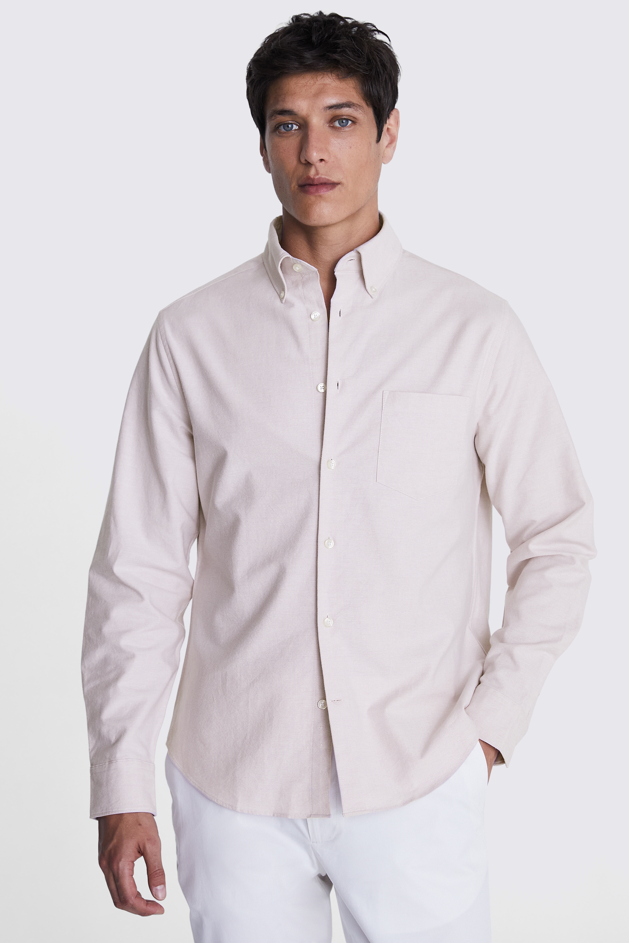 Rose Taupe Washed Oxford Shirt