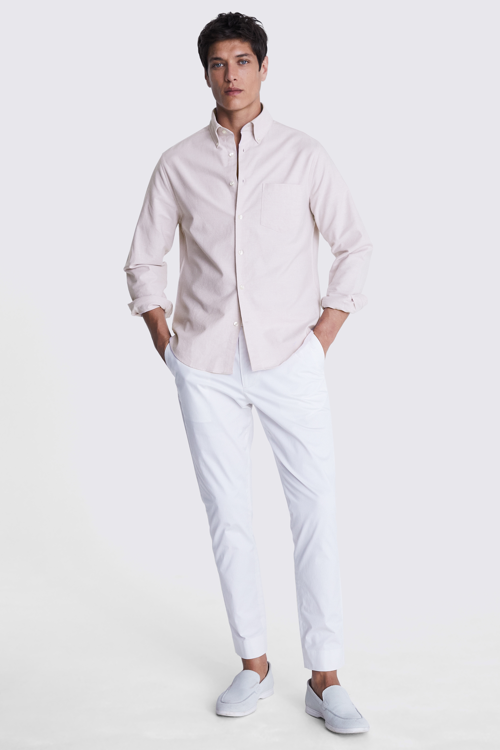 Rose Taupe Washed Oxford Shirt
