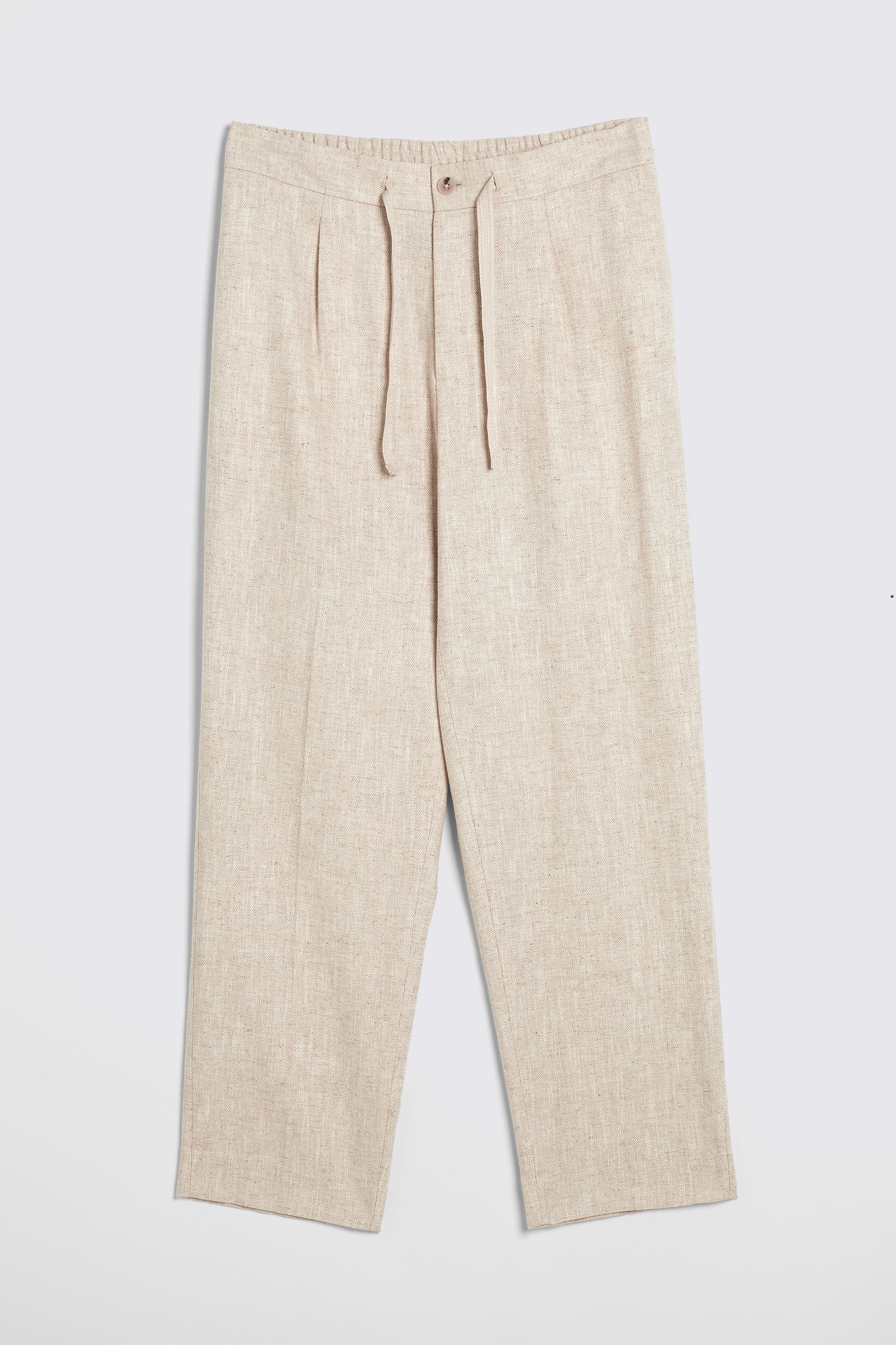 Ecru Herringbone Beach Pants