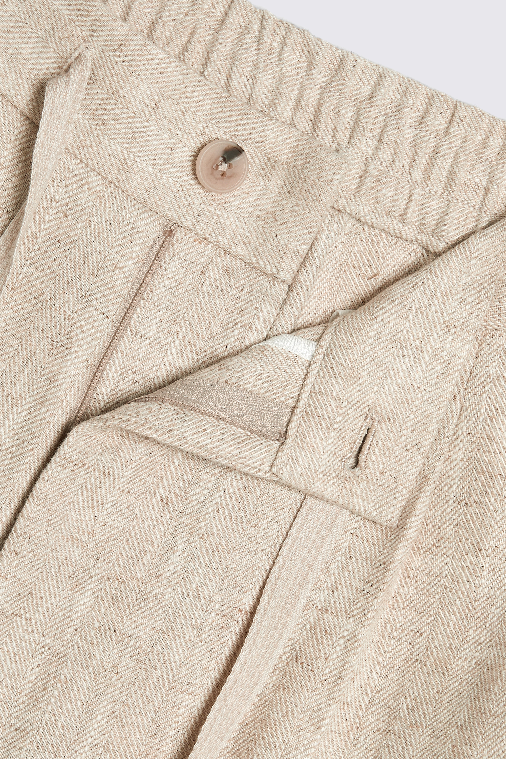 Ecru Herringbone Beach Pants