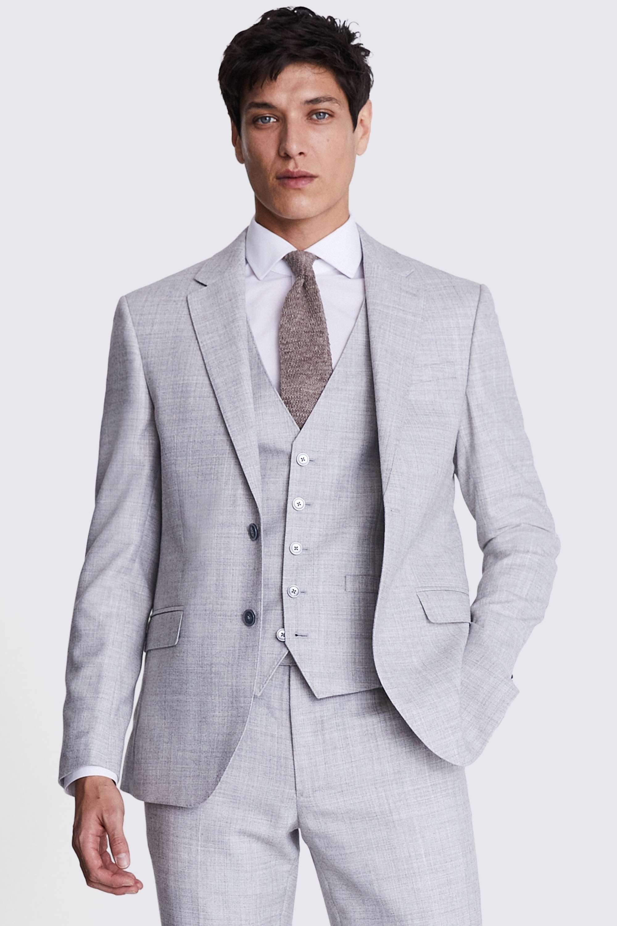 Slim Fit Light Grey Marl Jacket | Buy Online at Moss