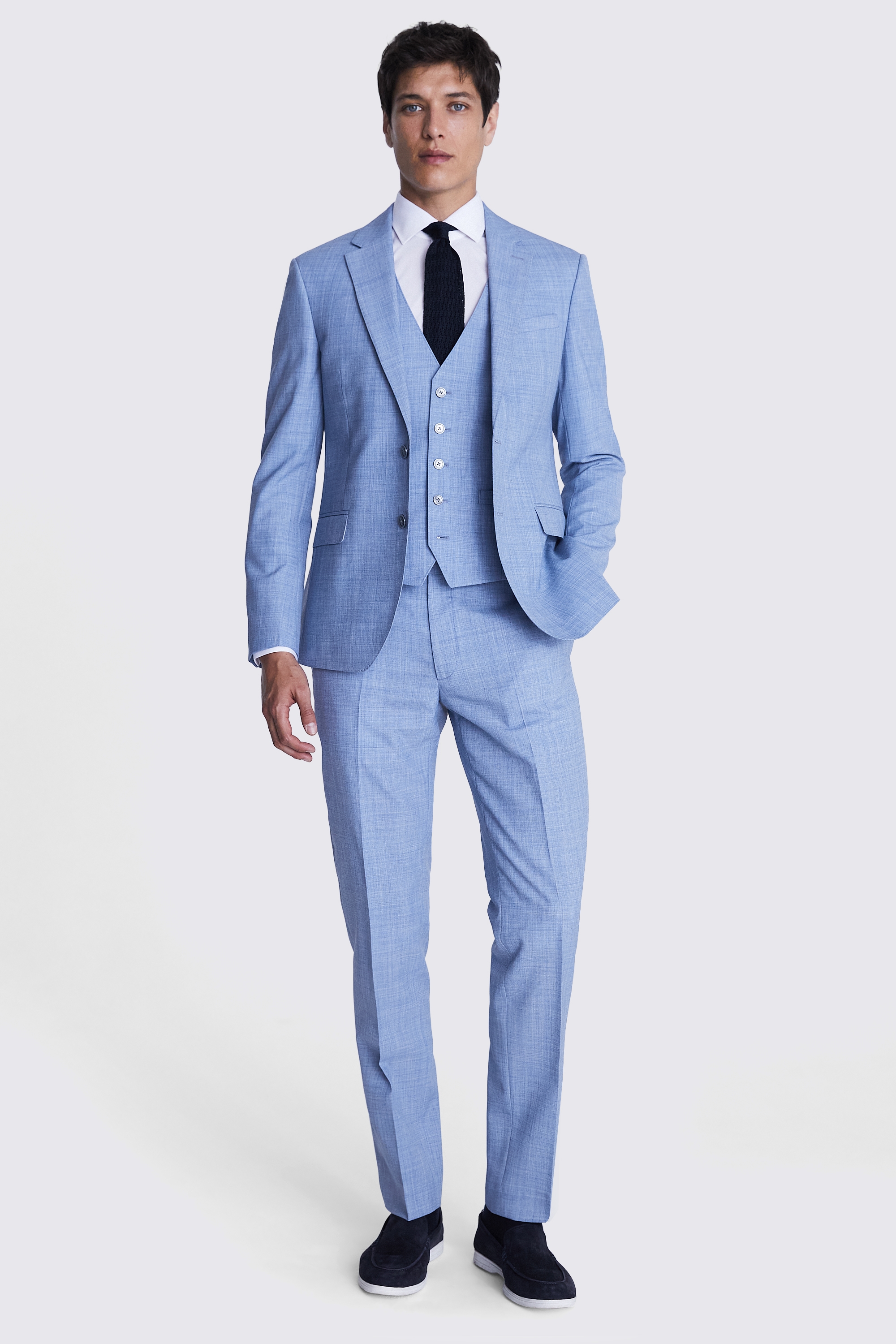 Slim Fit Sky Blue Marl Jacket | Buy Online at Moss