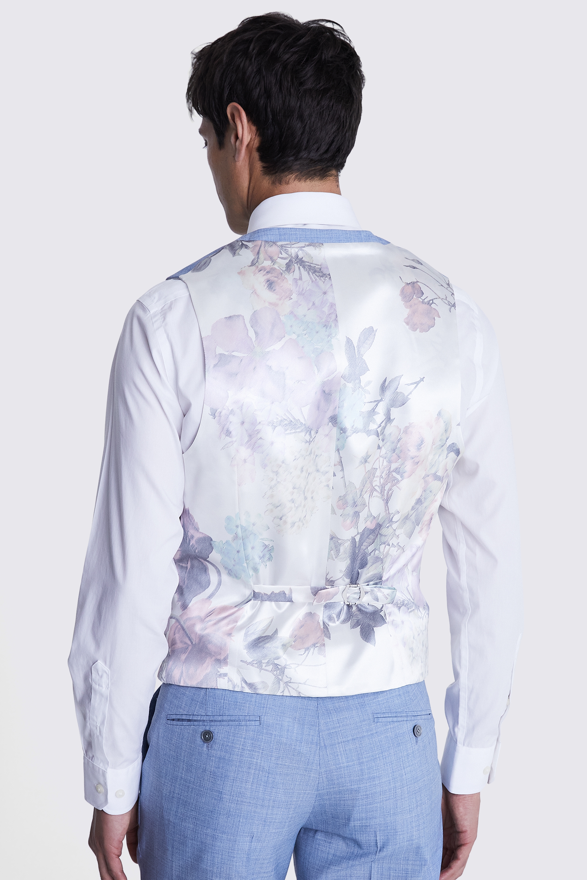 Slim Fit Sky Blue Marl Waistcoat