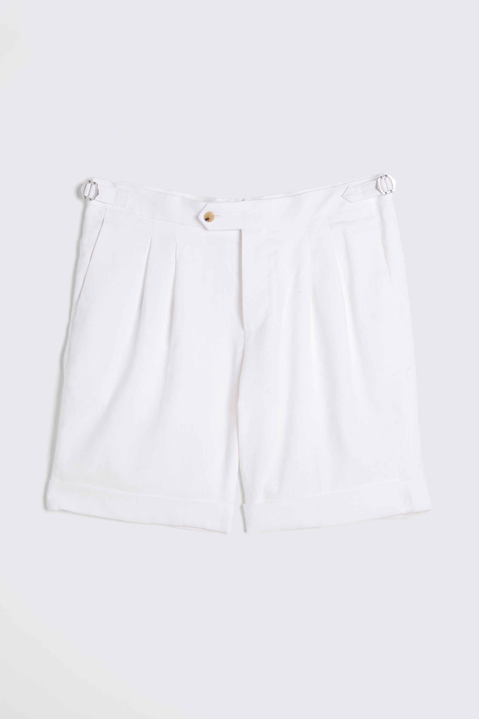 White Matte Linen Shorts | Buy Online at Moss