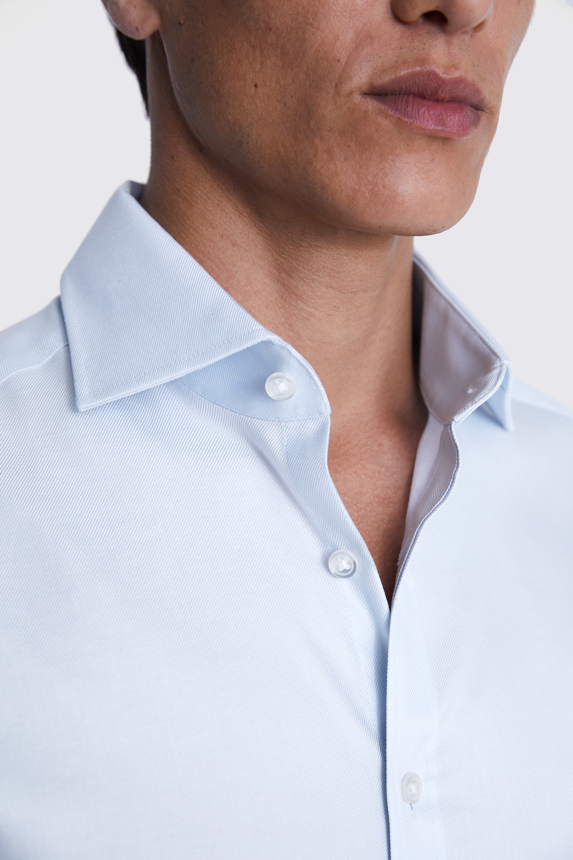 Slim Fit Light Blue Twill Shirt