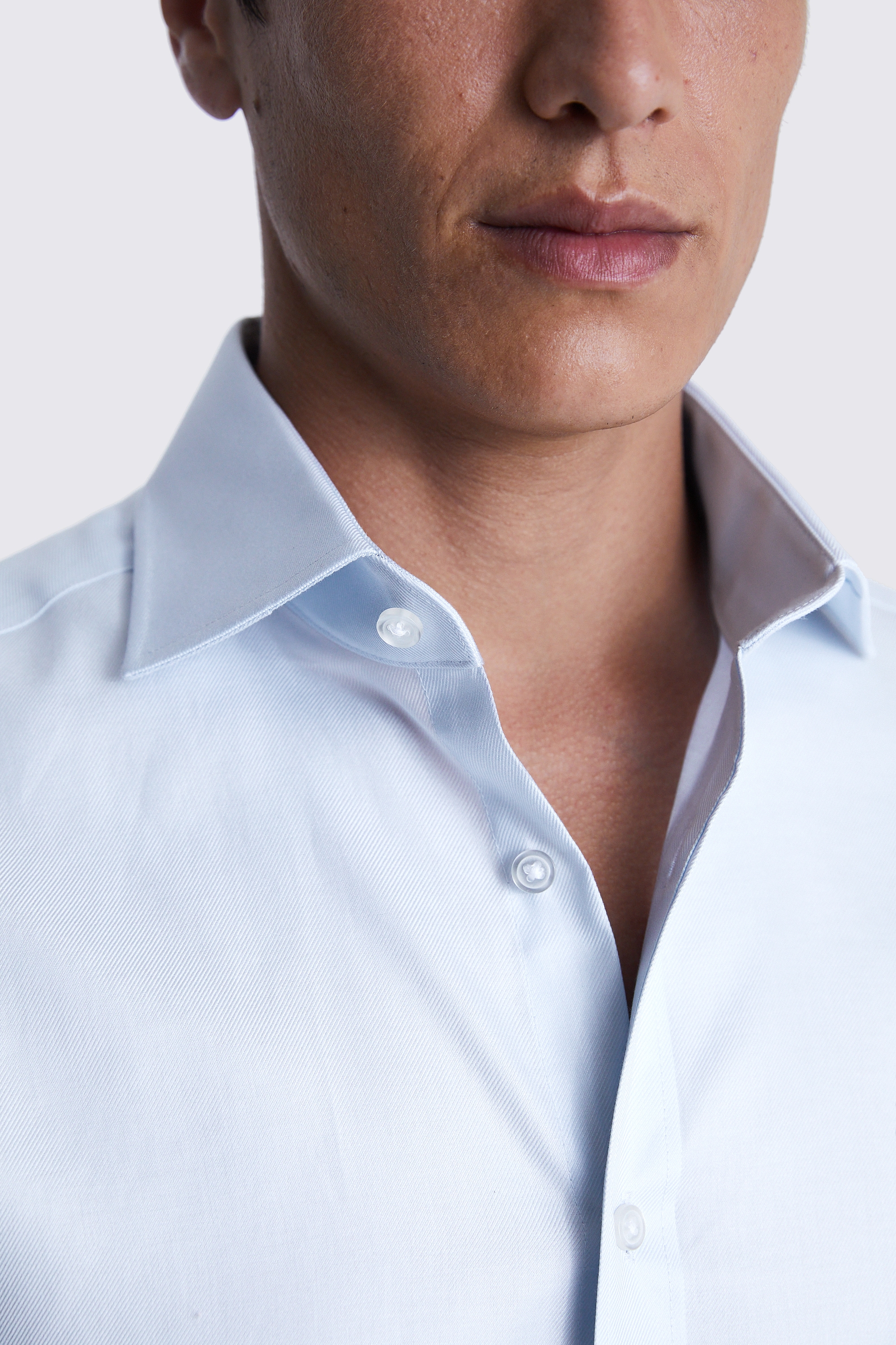 Tailored Fit Light Blue Twill Shirt
