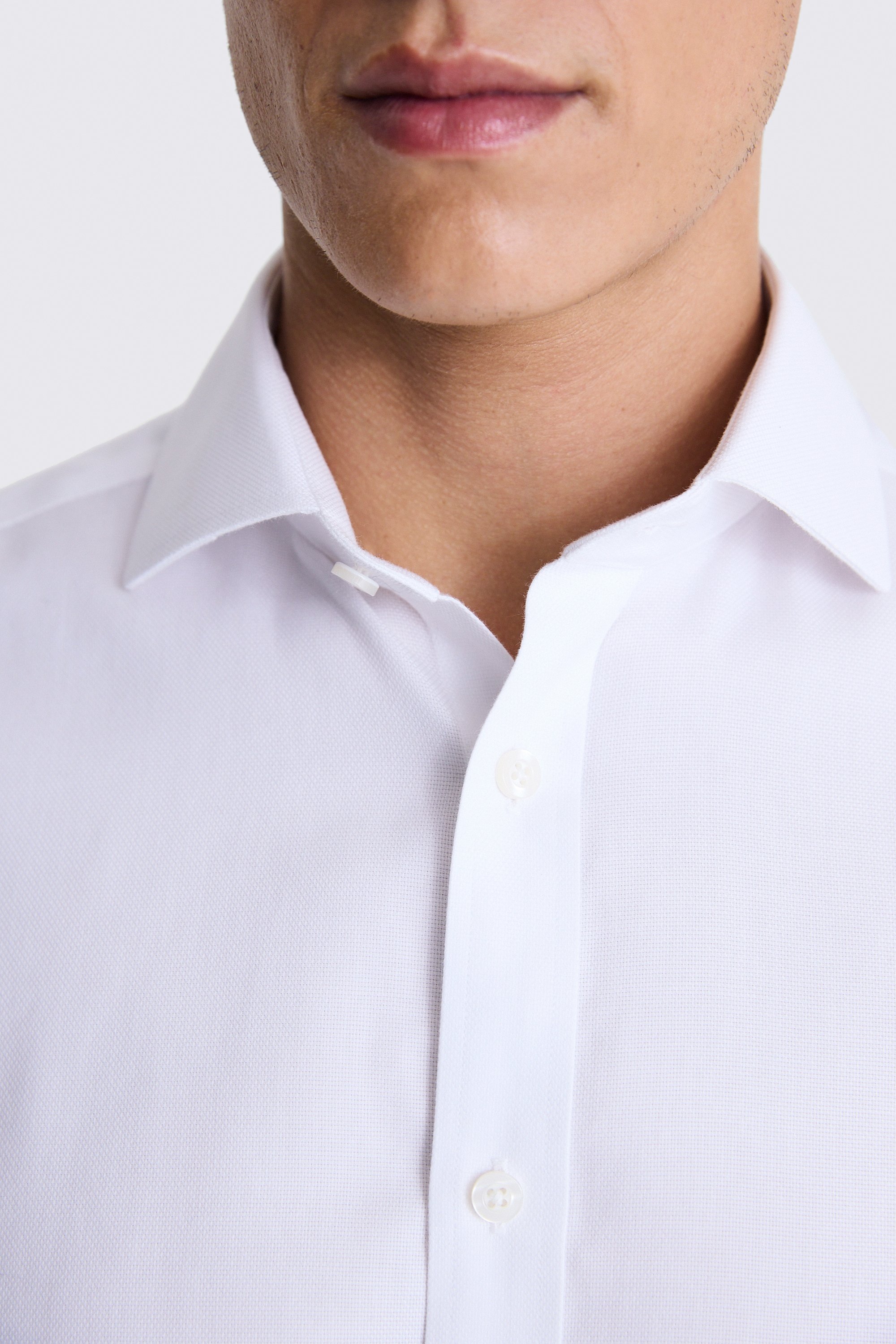 Tailored Fit White Royal Oxford Non Iron Shirt