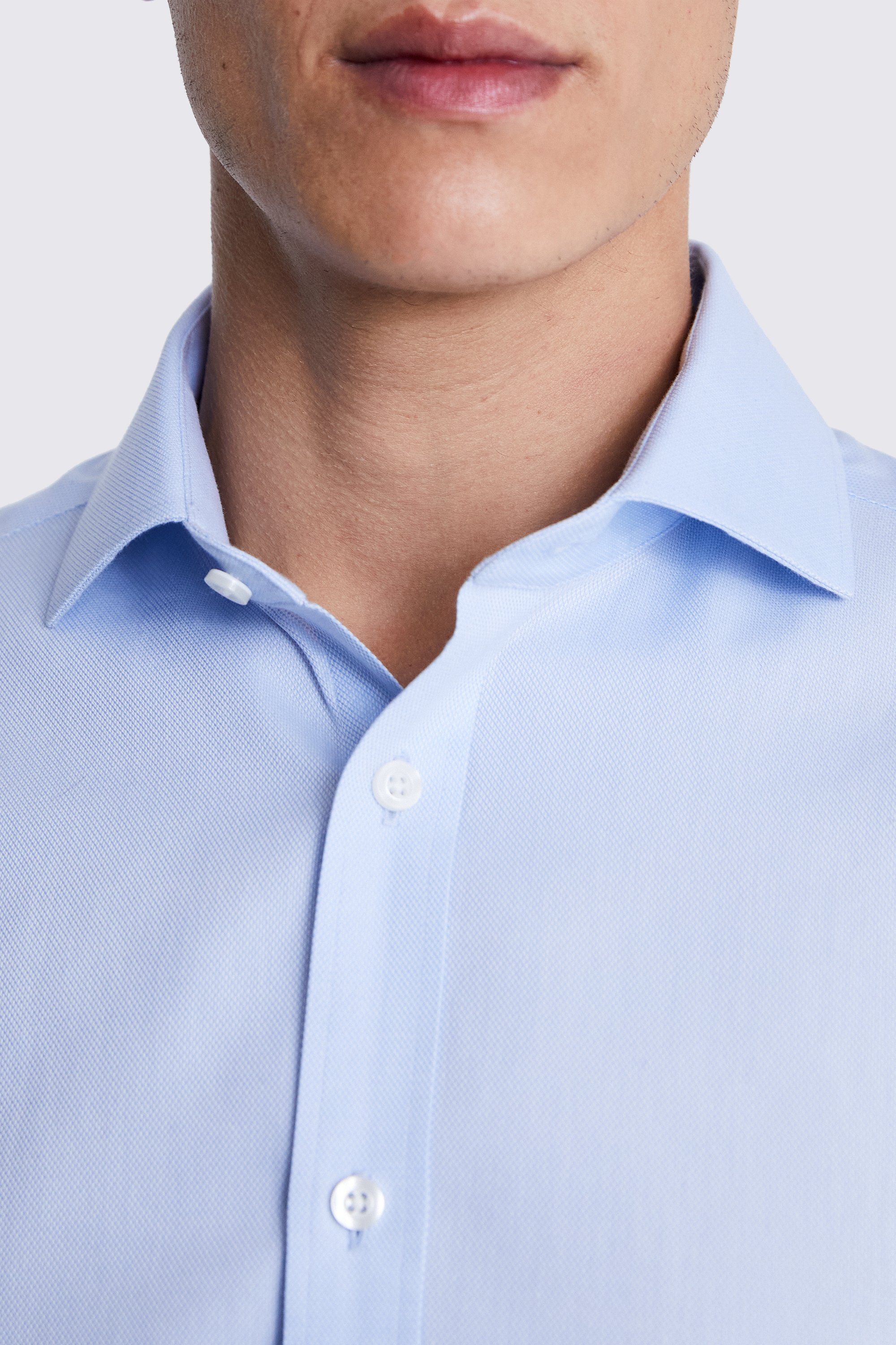 Tailored Fit Sky Royal Oxford Non Iron Shirt